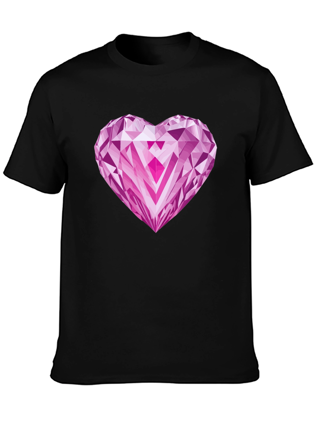 Heart Diamond Graphic Tee - Stylish Black T-Shirt