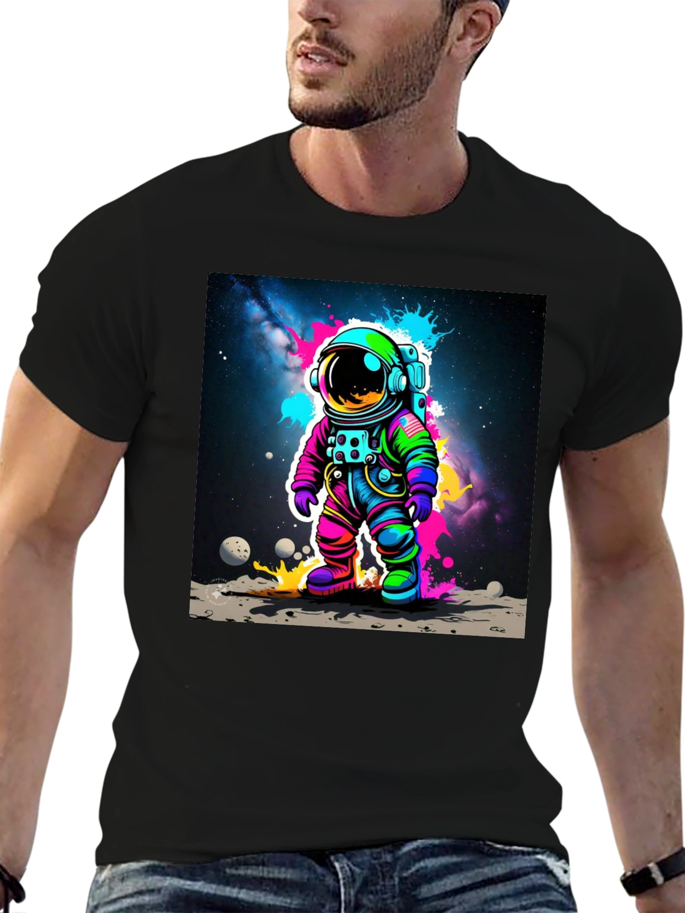Colorful Astronaut Graphic T-Shirt