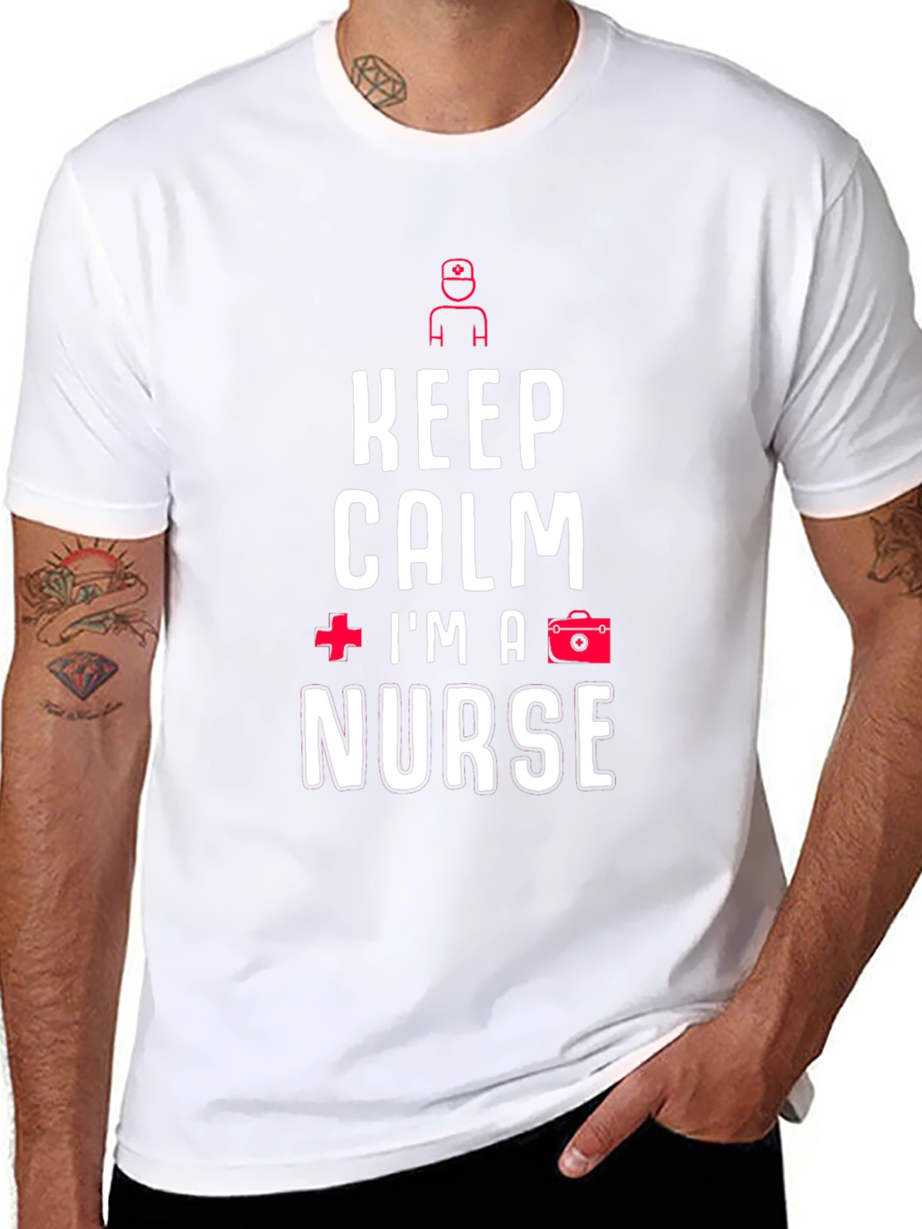 Keep Calm Im A Nurse T-Shirt Black Cotton Tee