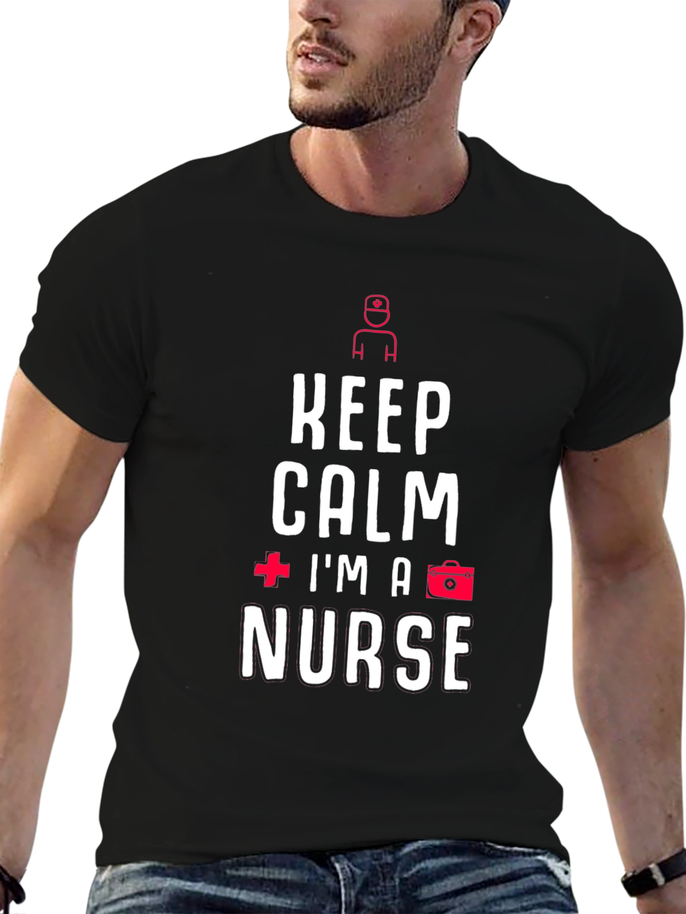 Keep Calm Im A Nurse T-Shirt Black Cotton Tee