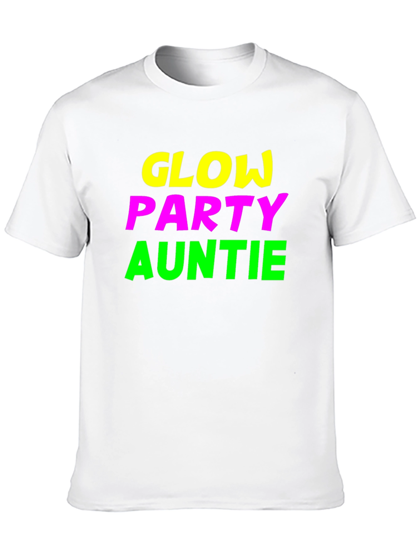 Glow Party Auntie Black Graphic Tee