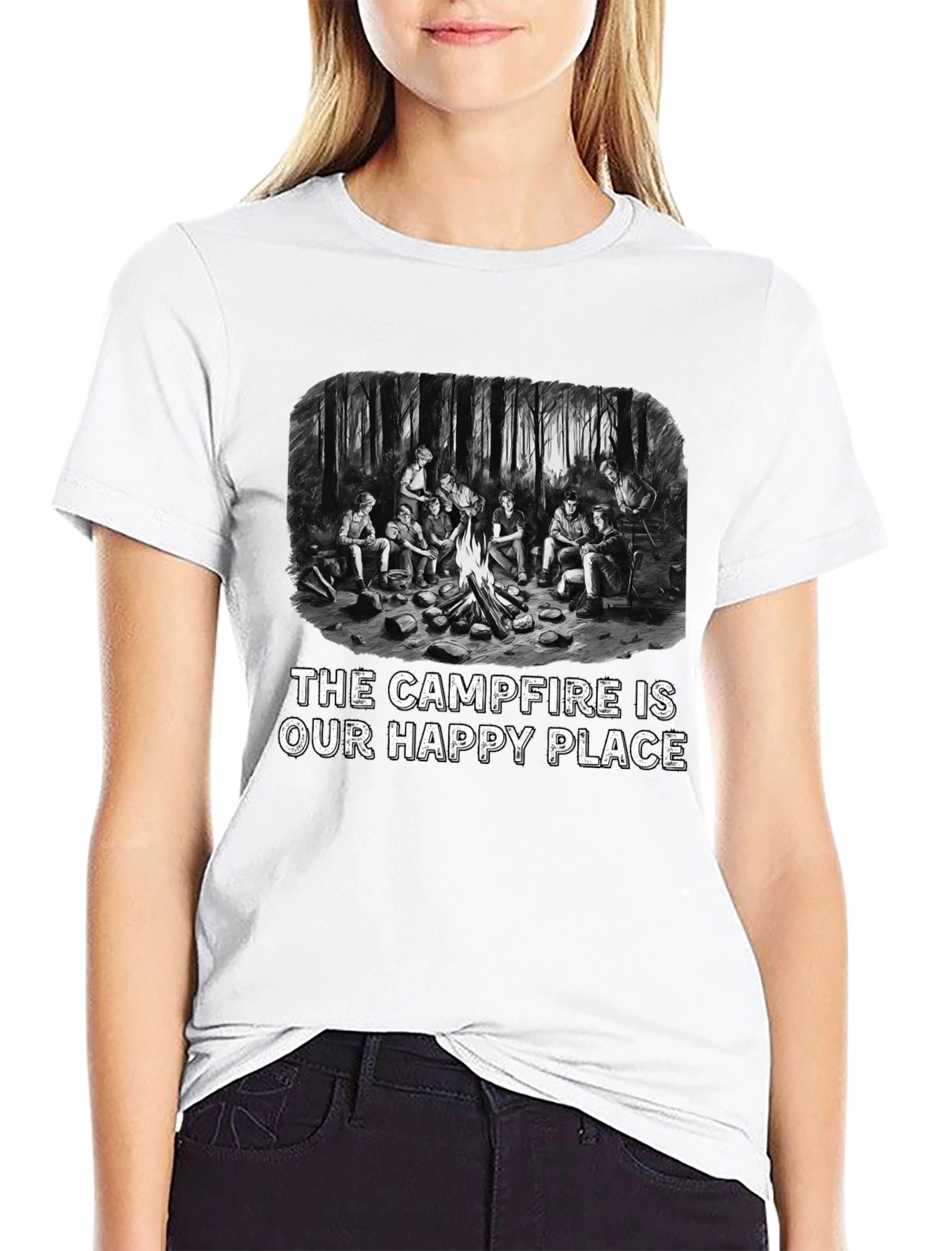 Campfire Happy Place Graphic T-Shirt