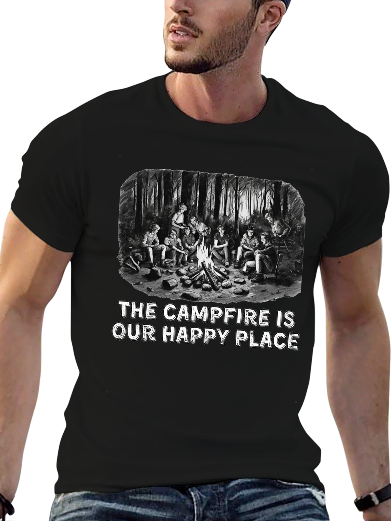 Campfire Happy Place Graphic T-Shirt