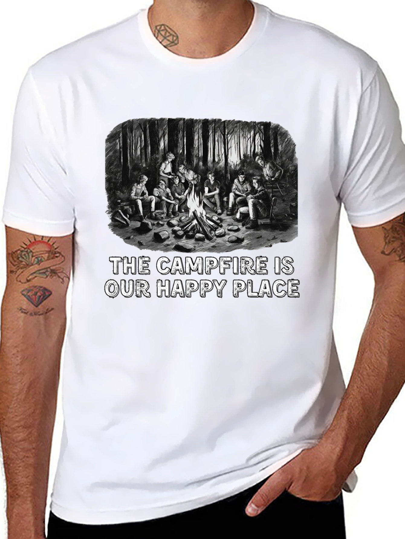 Campfire Happy Place Graphic T-Shirt