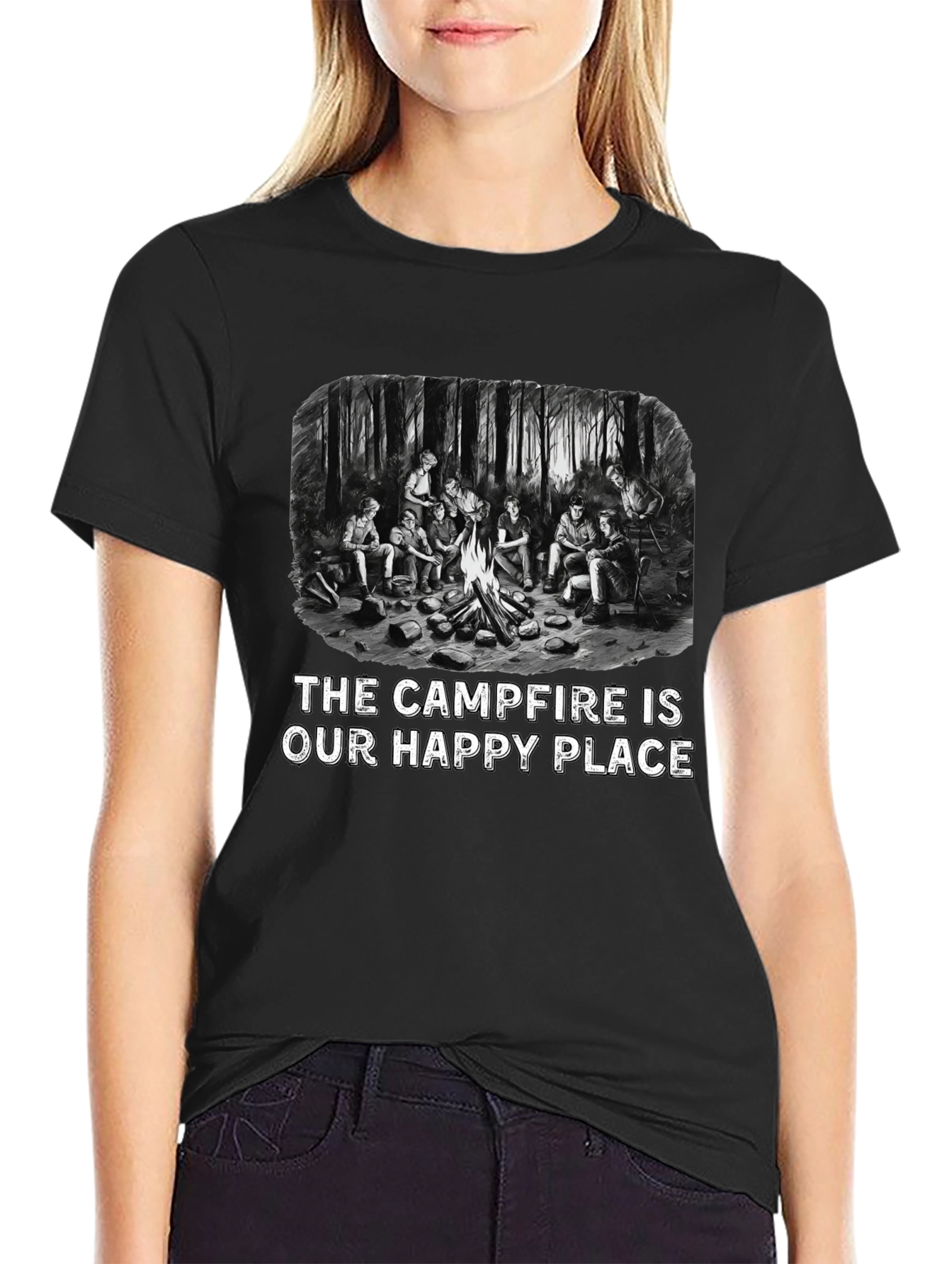Campfire Happy Place Graphic T-Shirt