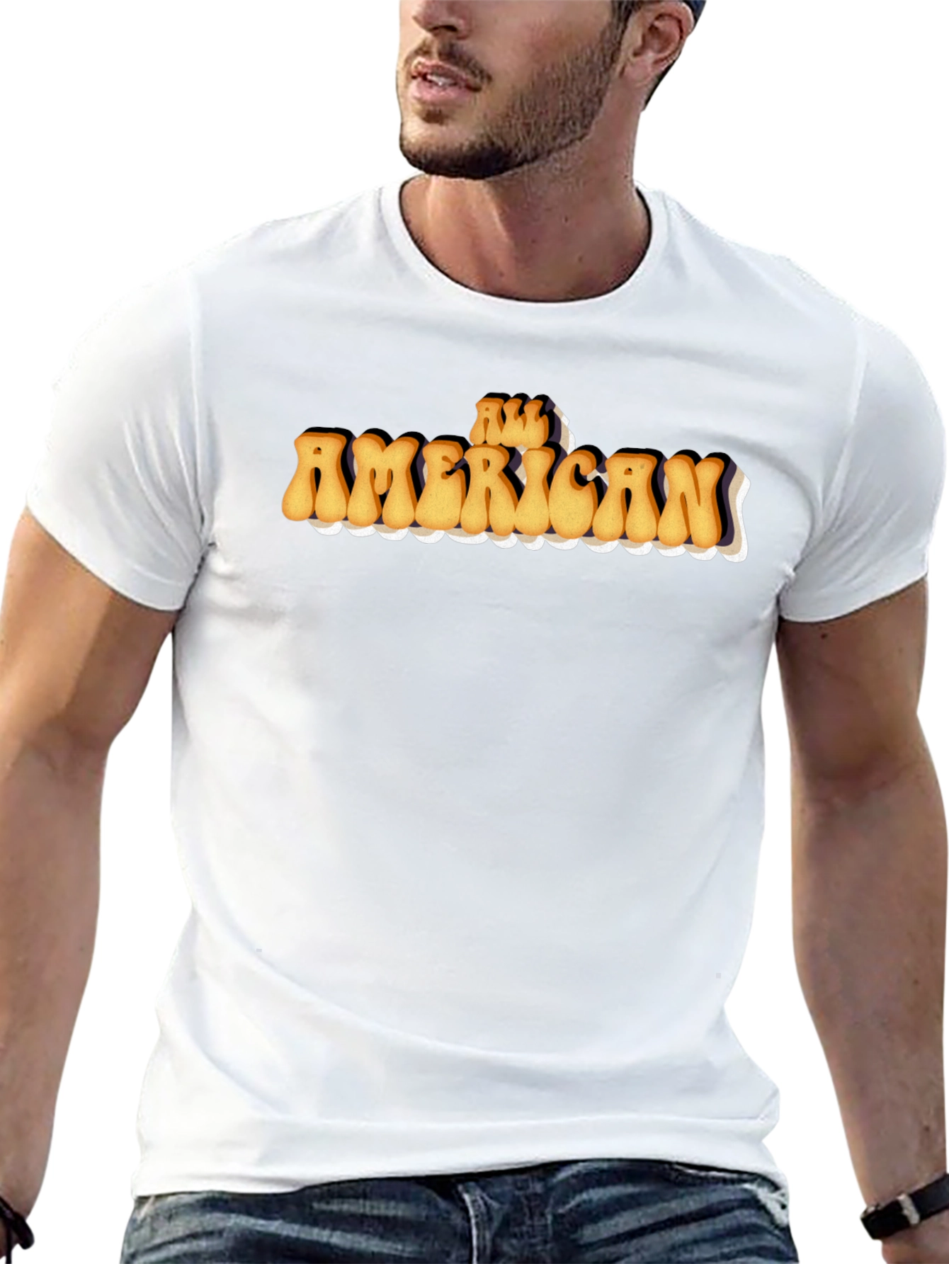 All American Retro Graphic Tee - Black