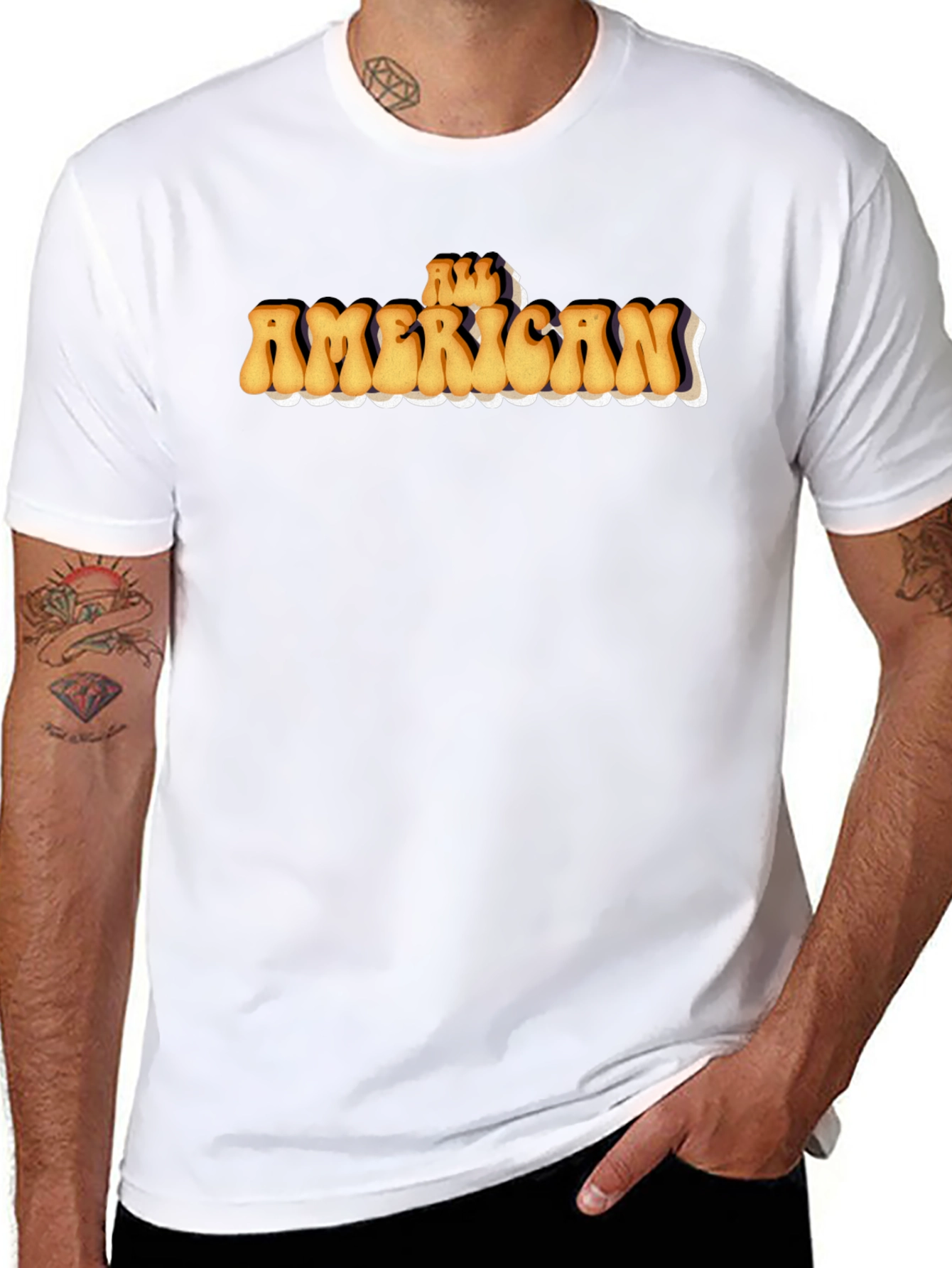 All American Retro Graphic Tee - Black