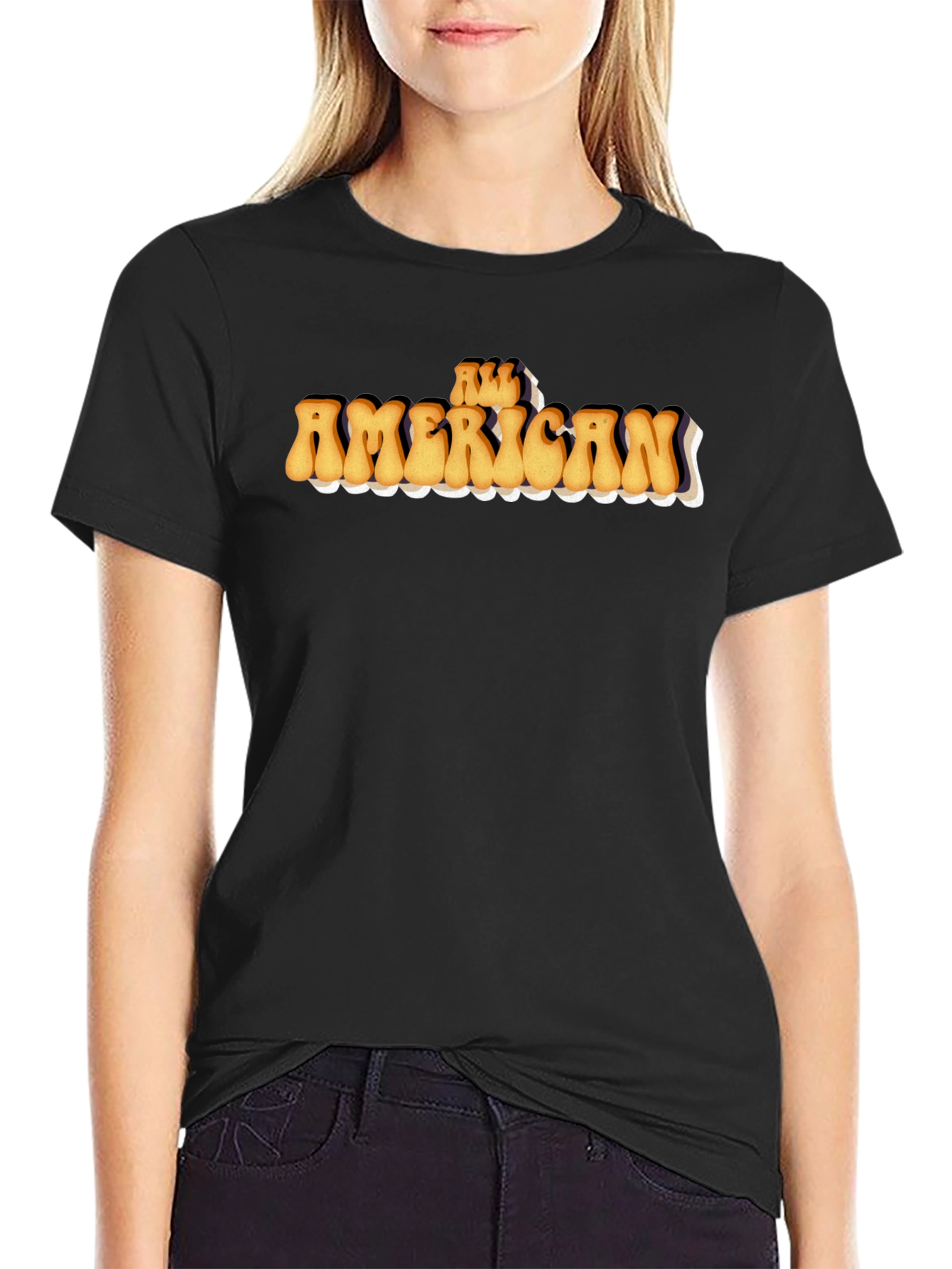 All American Retro Graphic Tee - Black