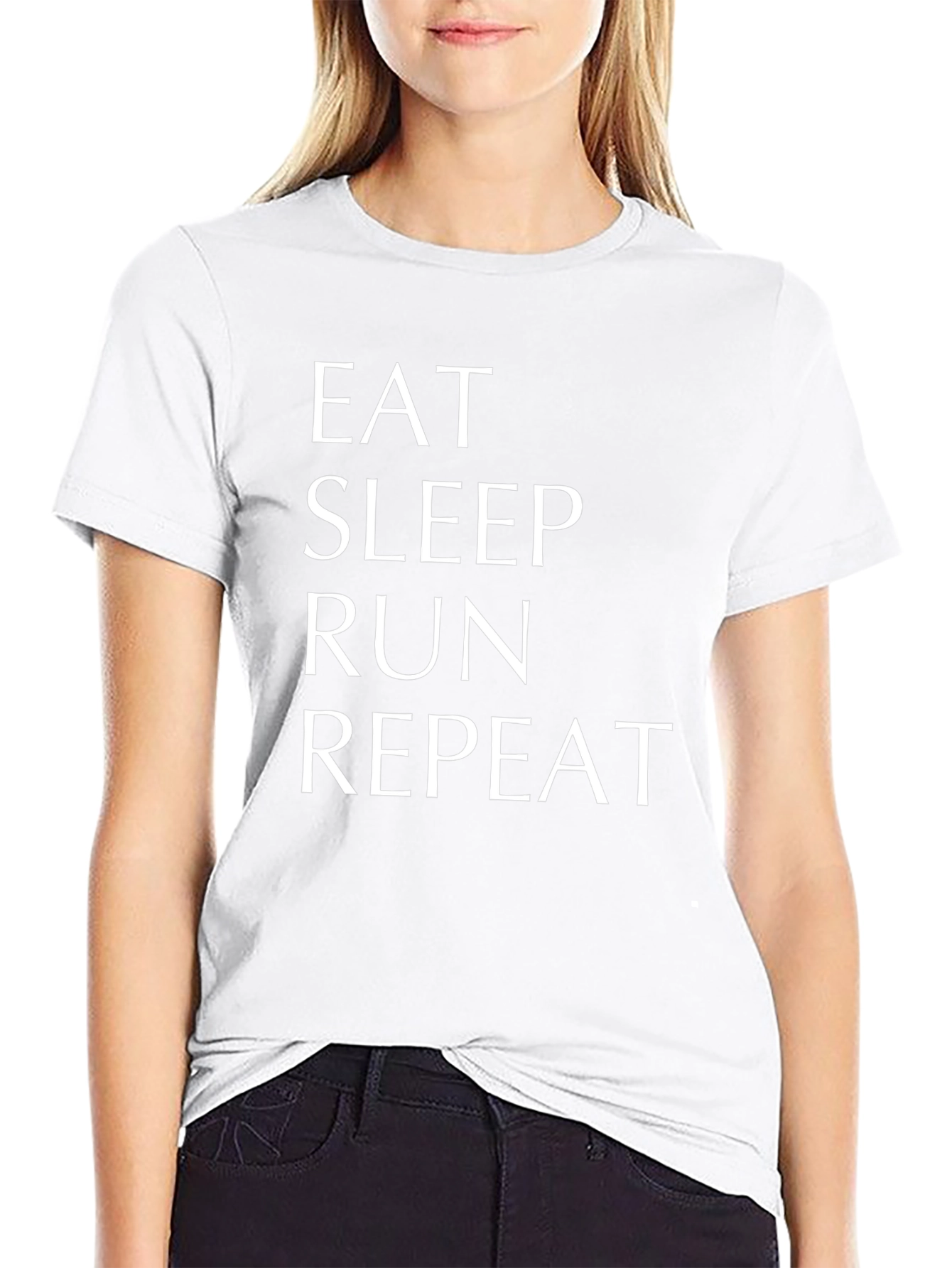 Eat Sleep Run Repeat Graphic Tee - Black