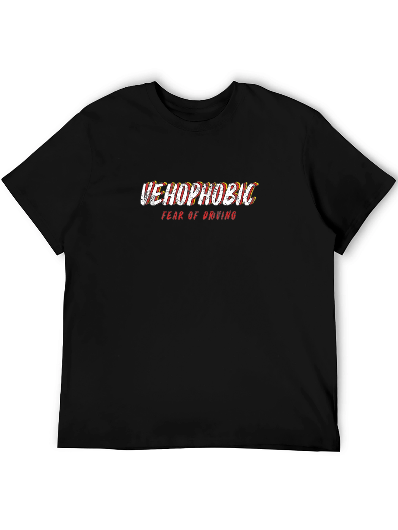 Vehophobic Fear of Driving Graphic Black T-Shirt