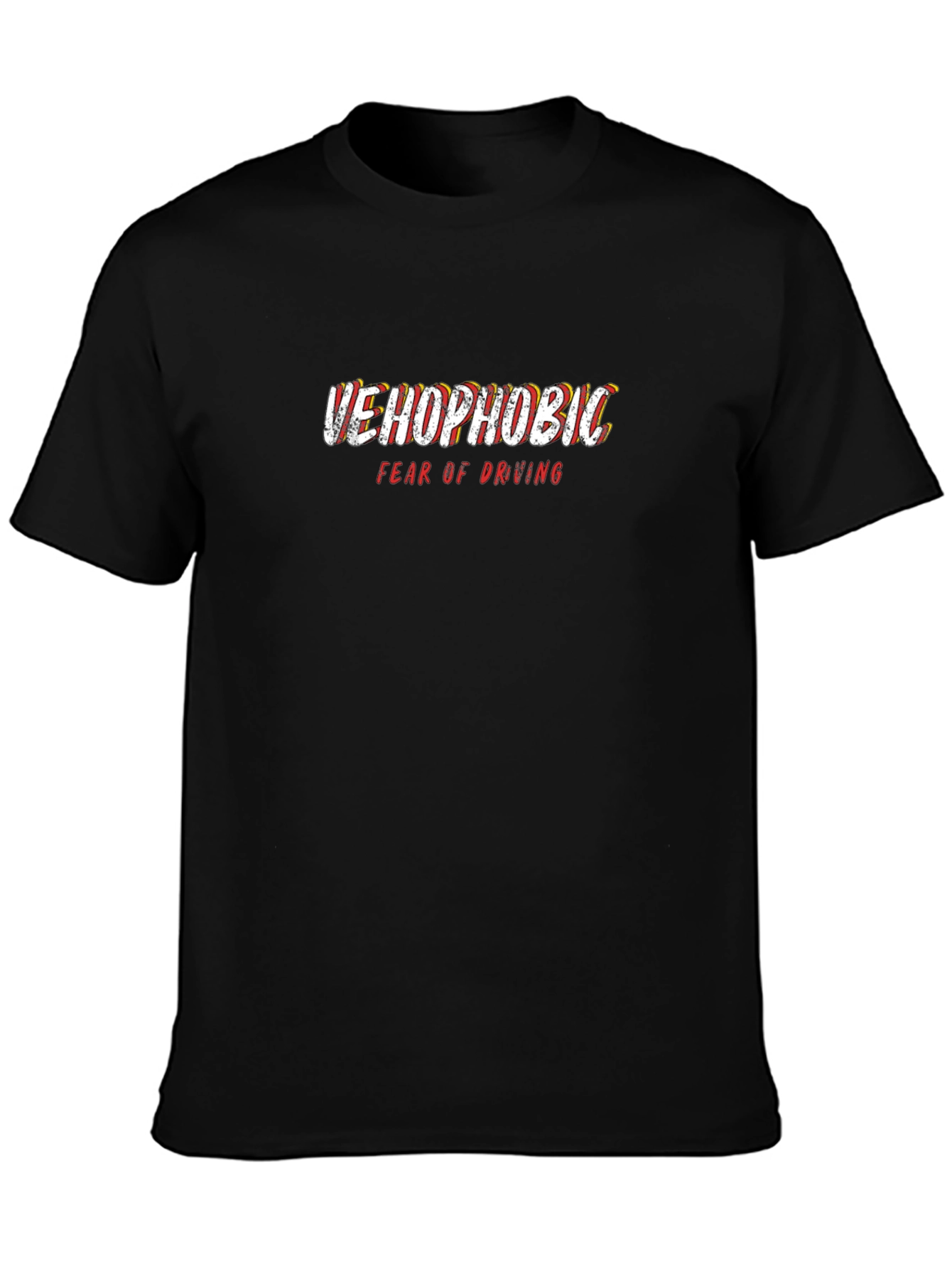 Vehophobic Fear of Driving Graphic Black T-Shirt