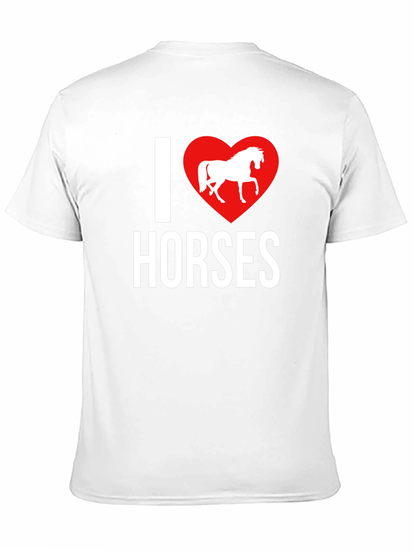 I Love Horses T-Shirt - Black Cotton Tee
