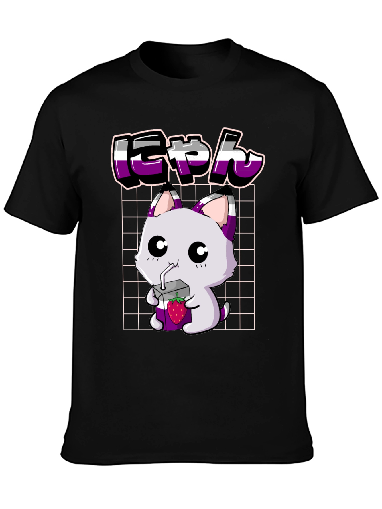 Asexual Pride Anime Cat T-Shirt