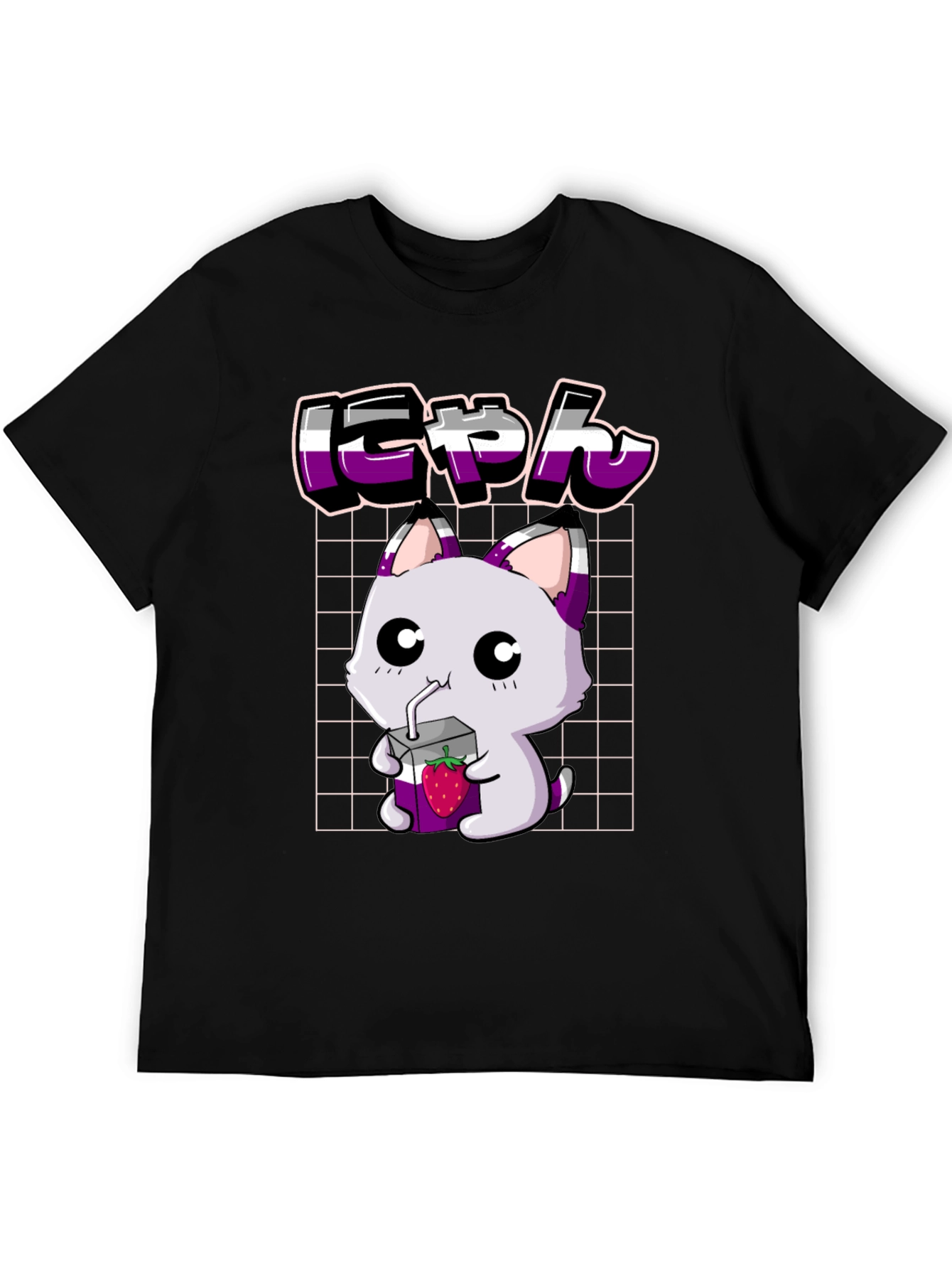 Asexual Pride Anime Cat T-Shirt