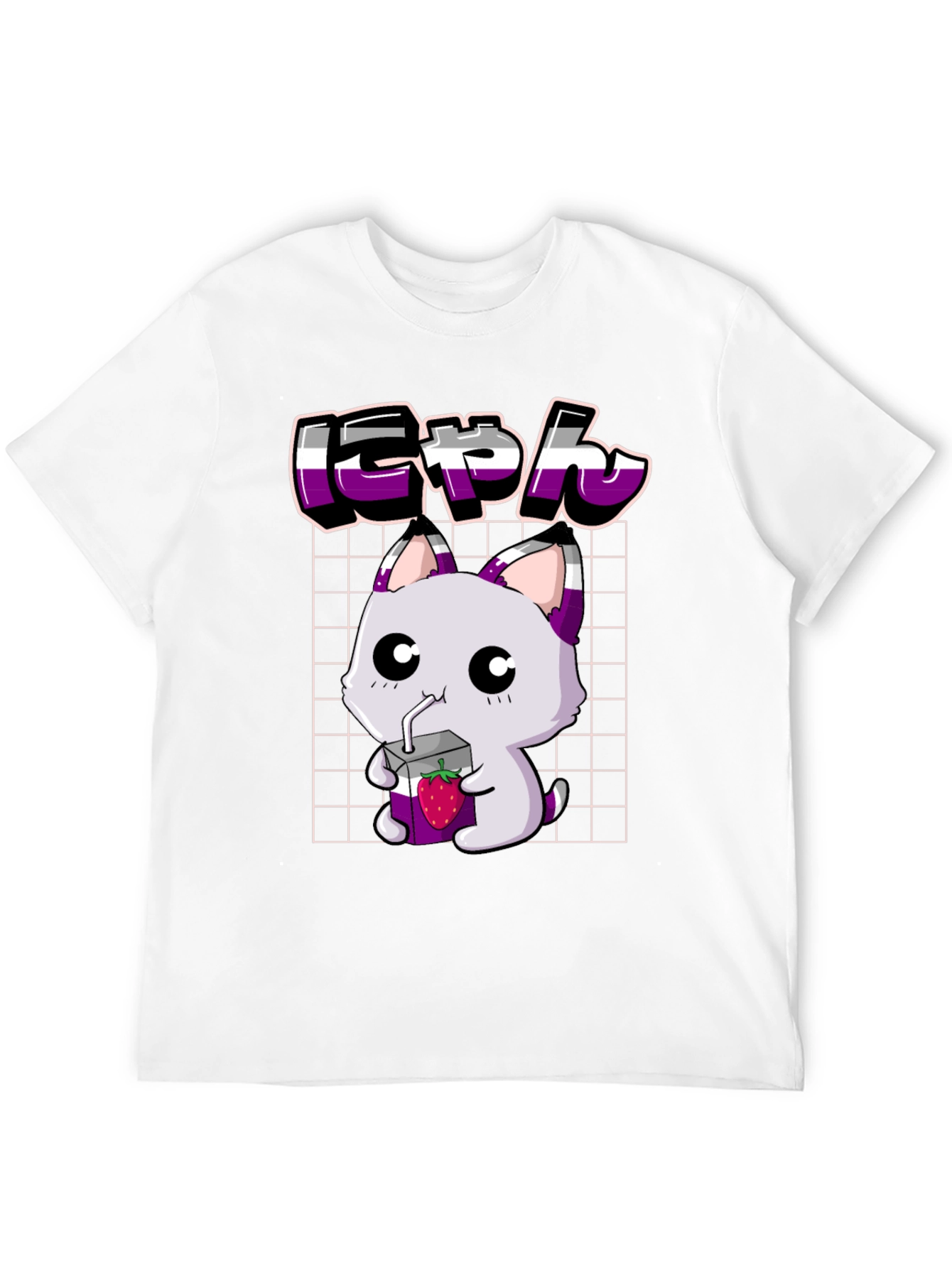 Asexual Pride Anime Cat T-Shirt