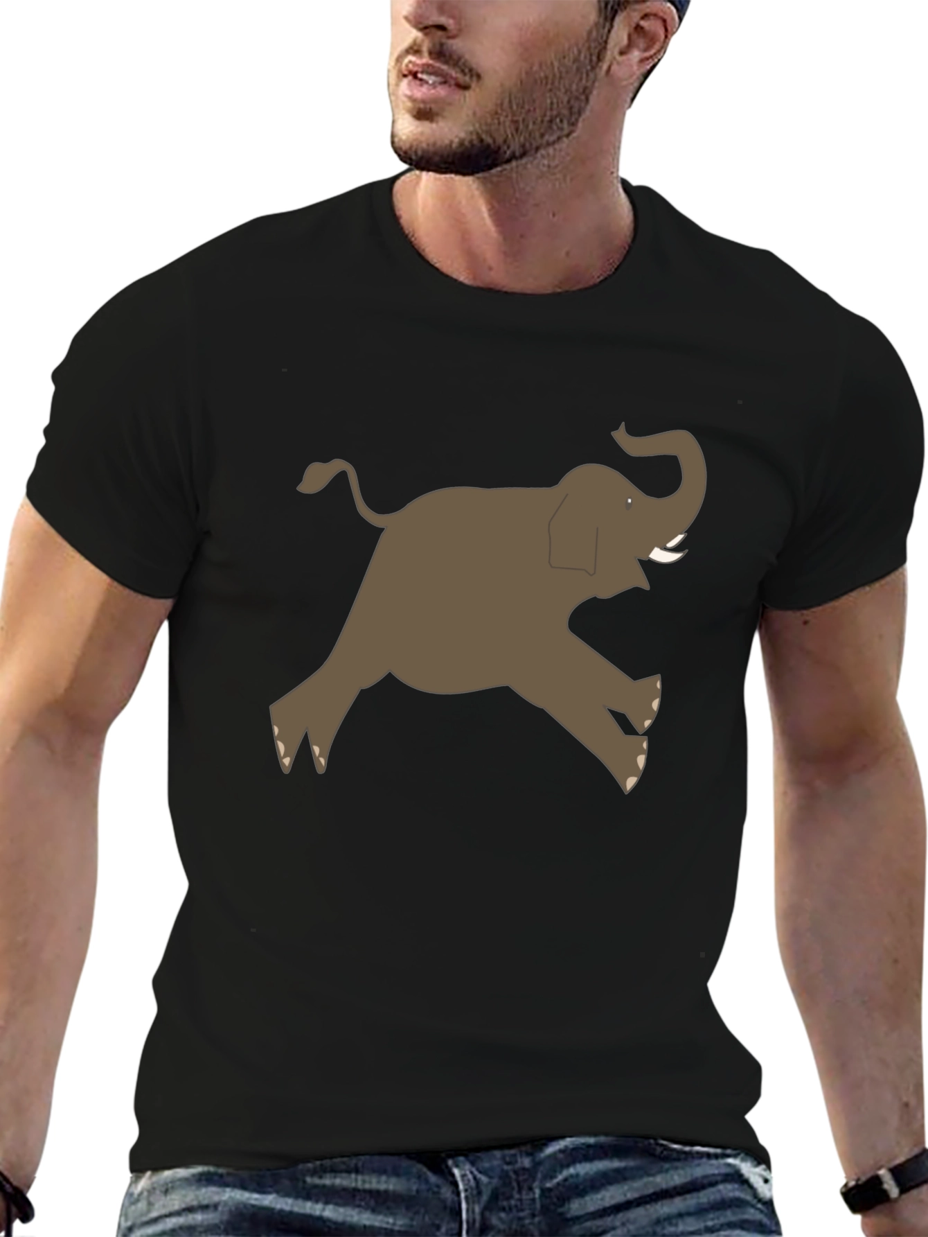 Elephant Graphic Tee - Mens Black T-Shirt
