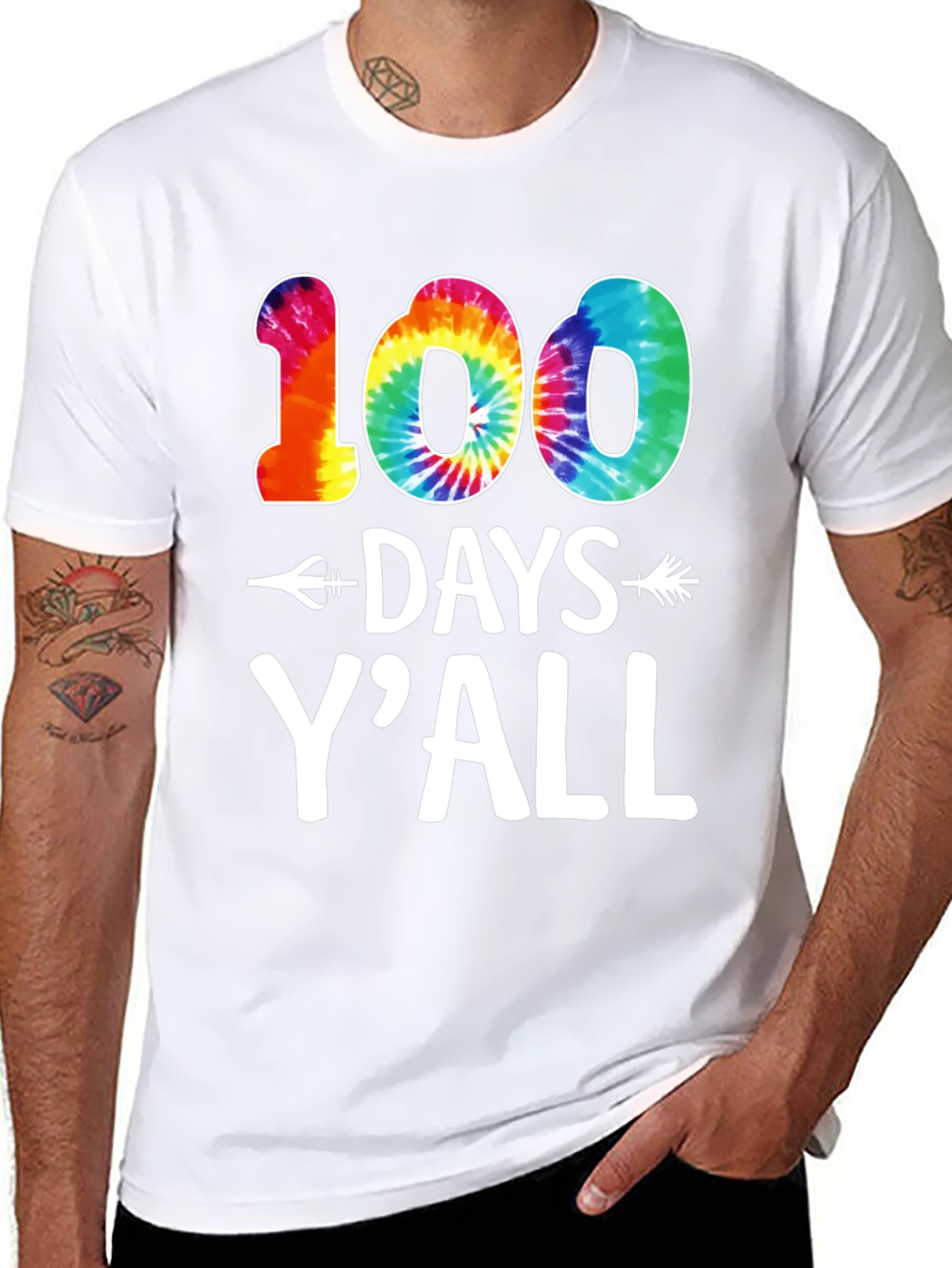 100 Days Yall Tie-Dye Graphic Tee