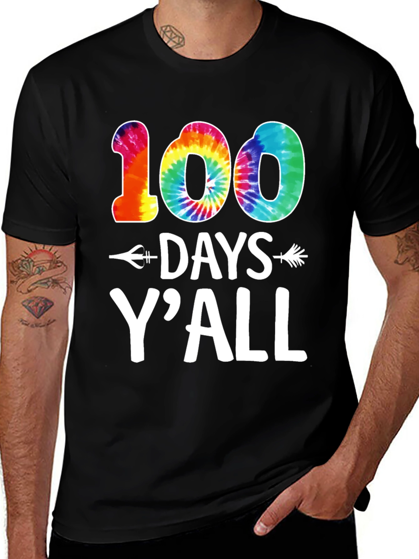 100 Days Yall Tie-Dye Graphic Tee