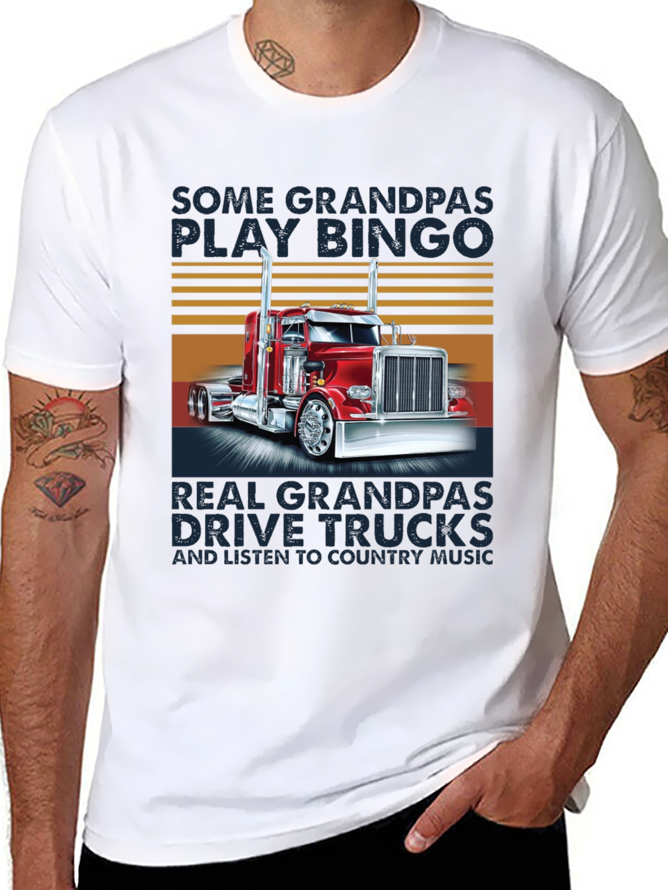 Grandpa Trucker T-Shirt - Bingo vs Trucks