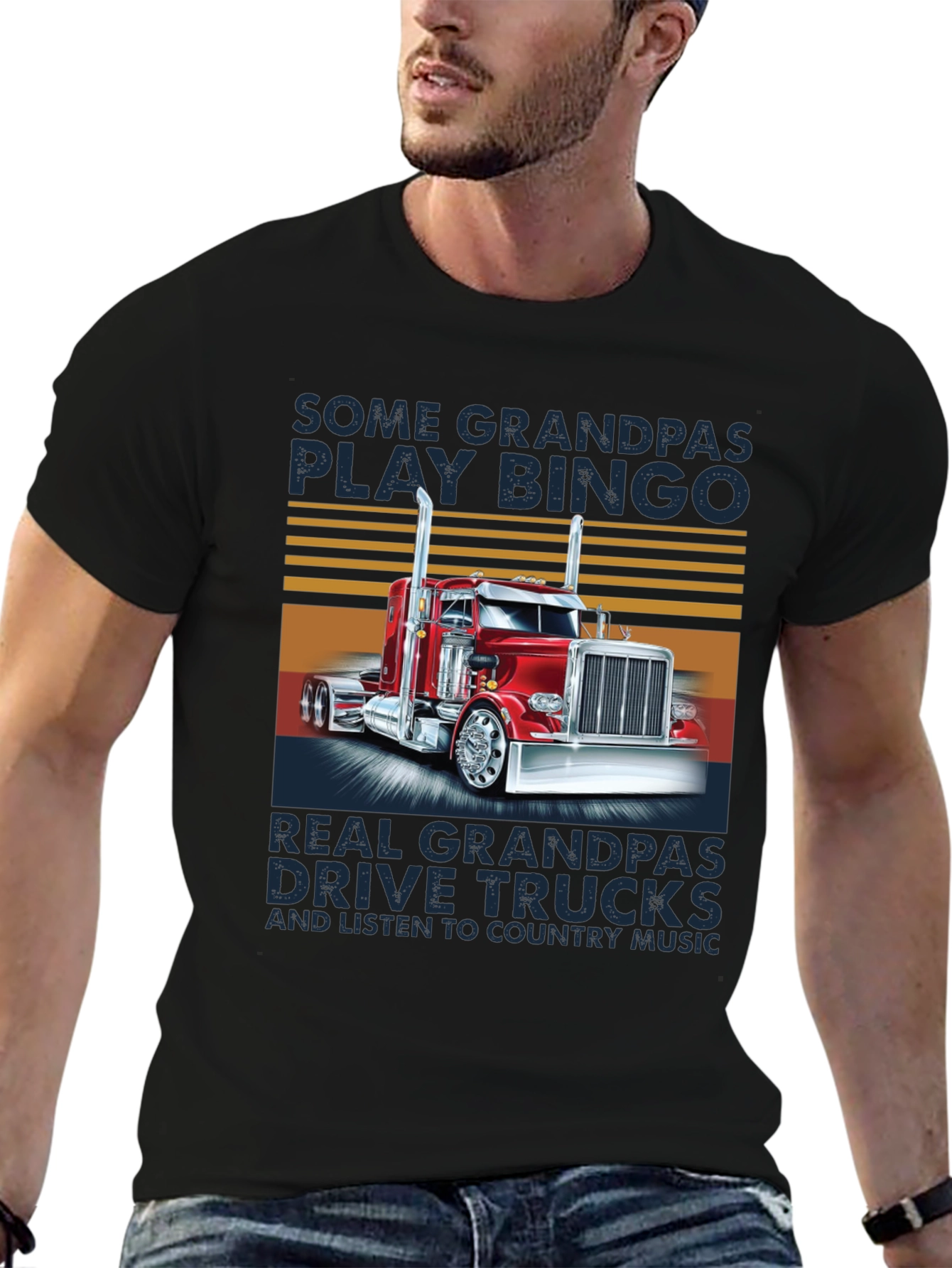 Grandpa Trucker T-Shirt - Bingo vs Trucks