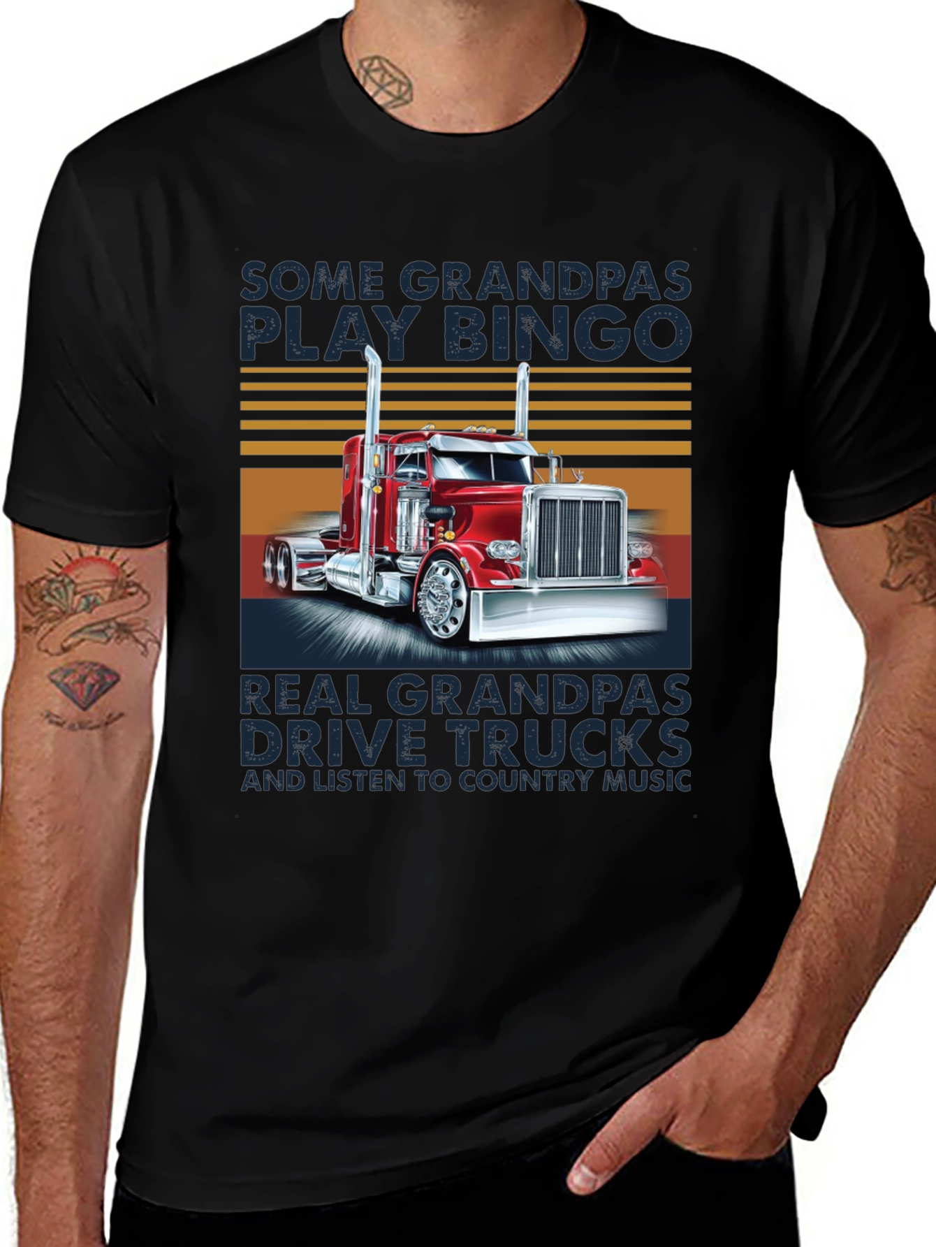 Grandpa Trucker T-Shirt - Bingo vs Trucks