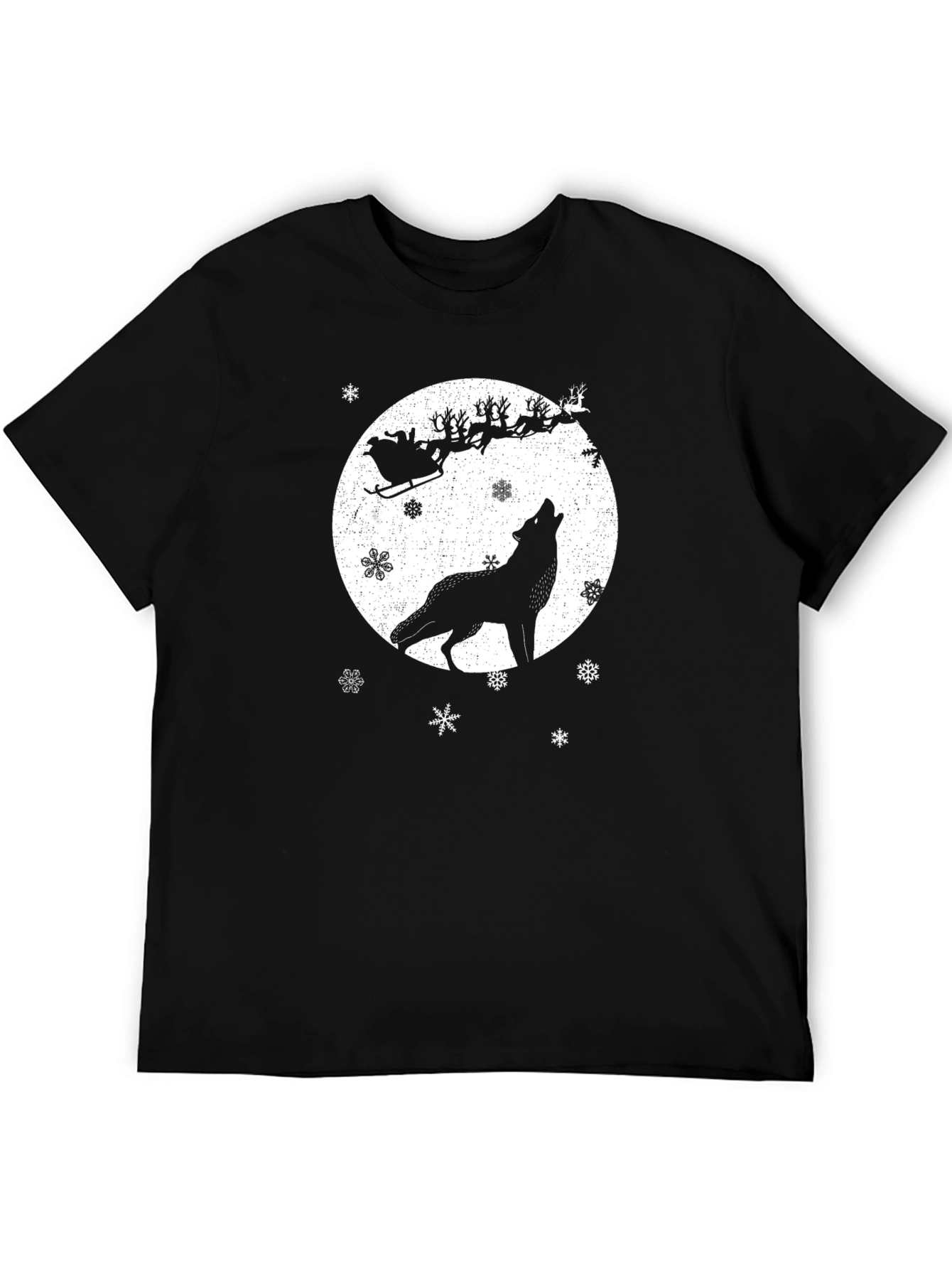 Wolf Howling at Christmas Moon T-Shirt
