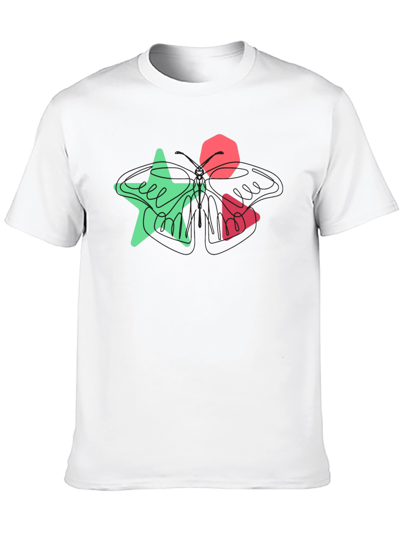 Abstract Geometric Graphic Print Black T-Shirt