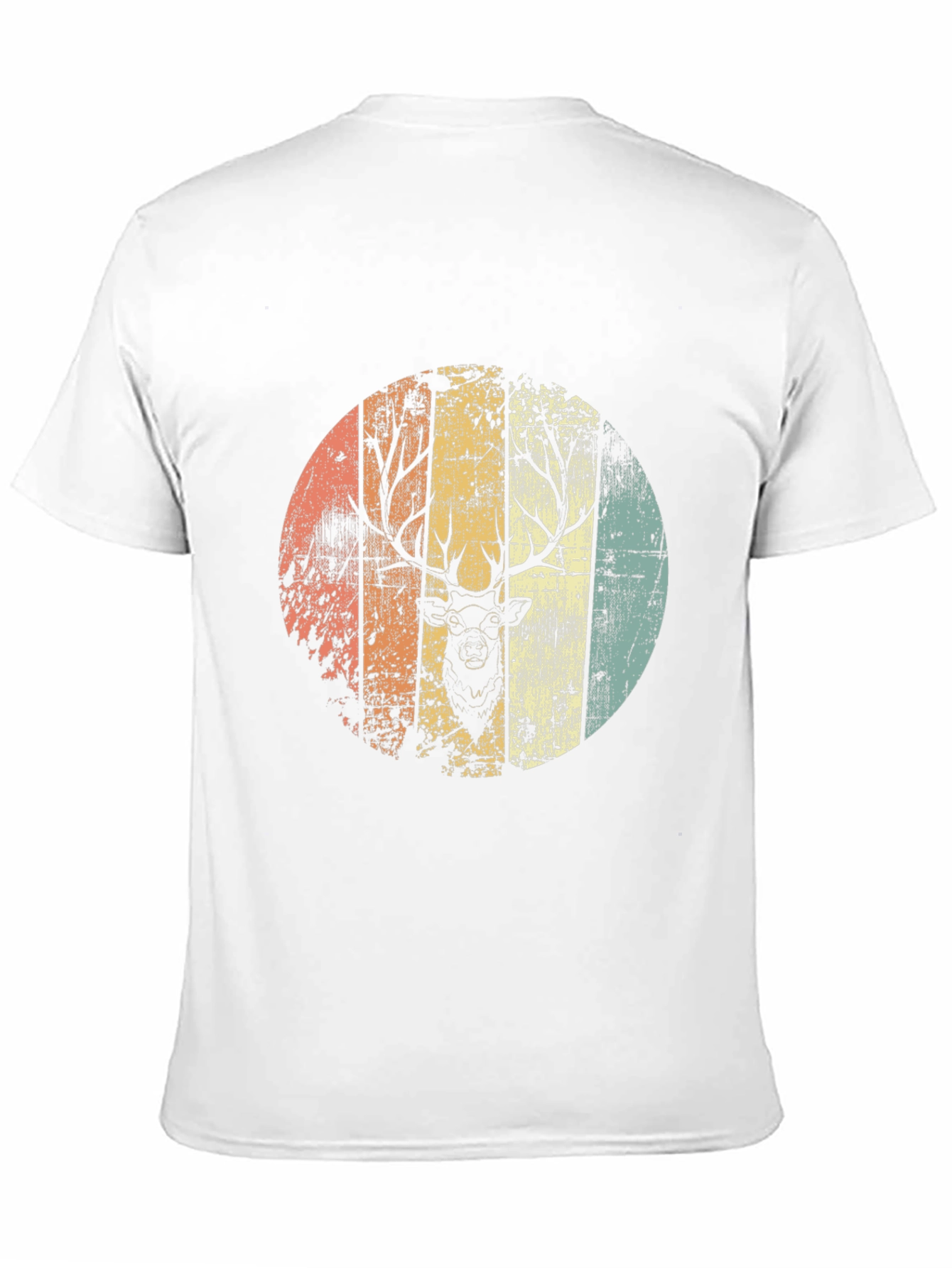 Retro Deer Graphic Tee - Black Cotton Blend Shirt
