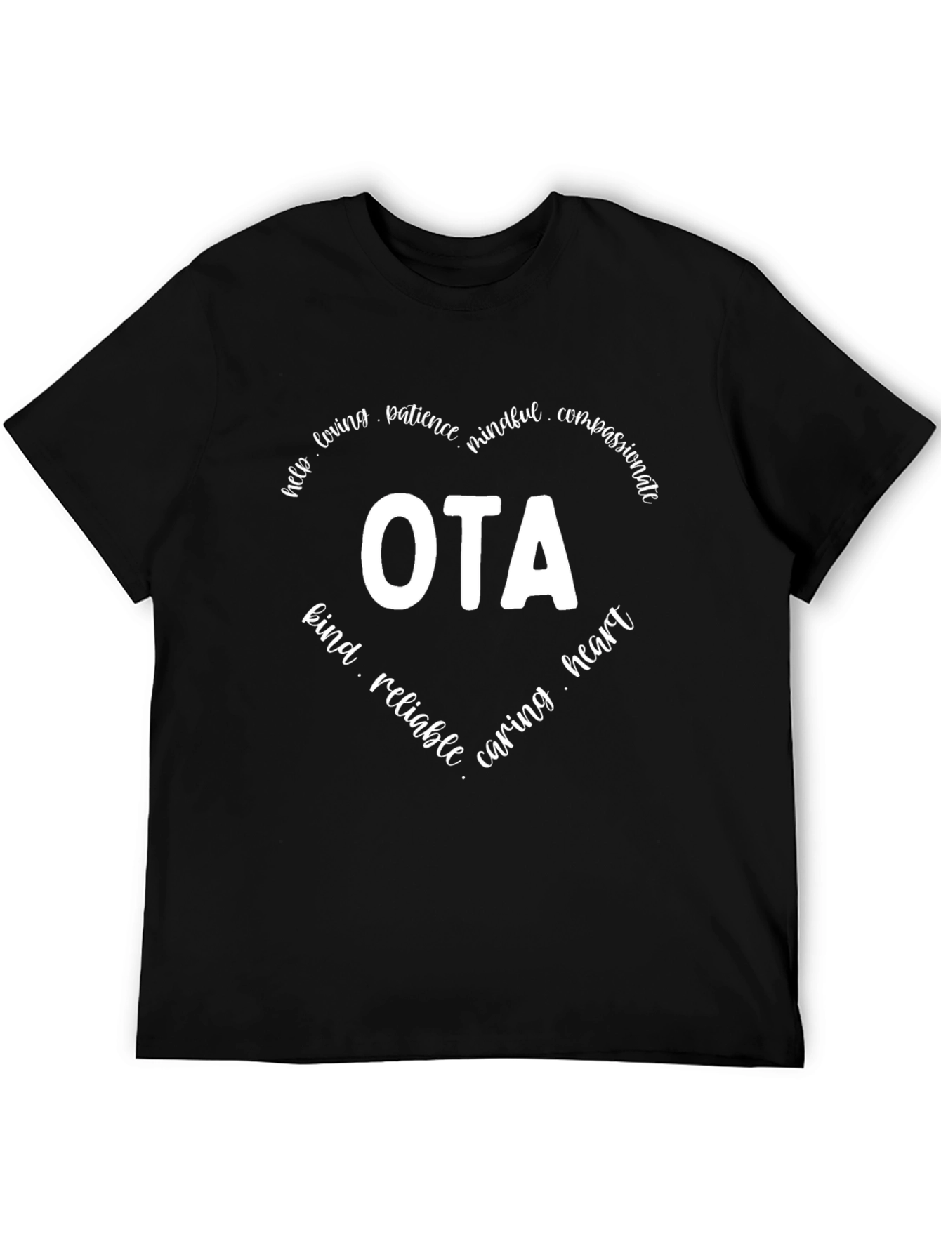 OTA Occupational Therapy Assistant Heart Graphic T-Shirt