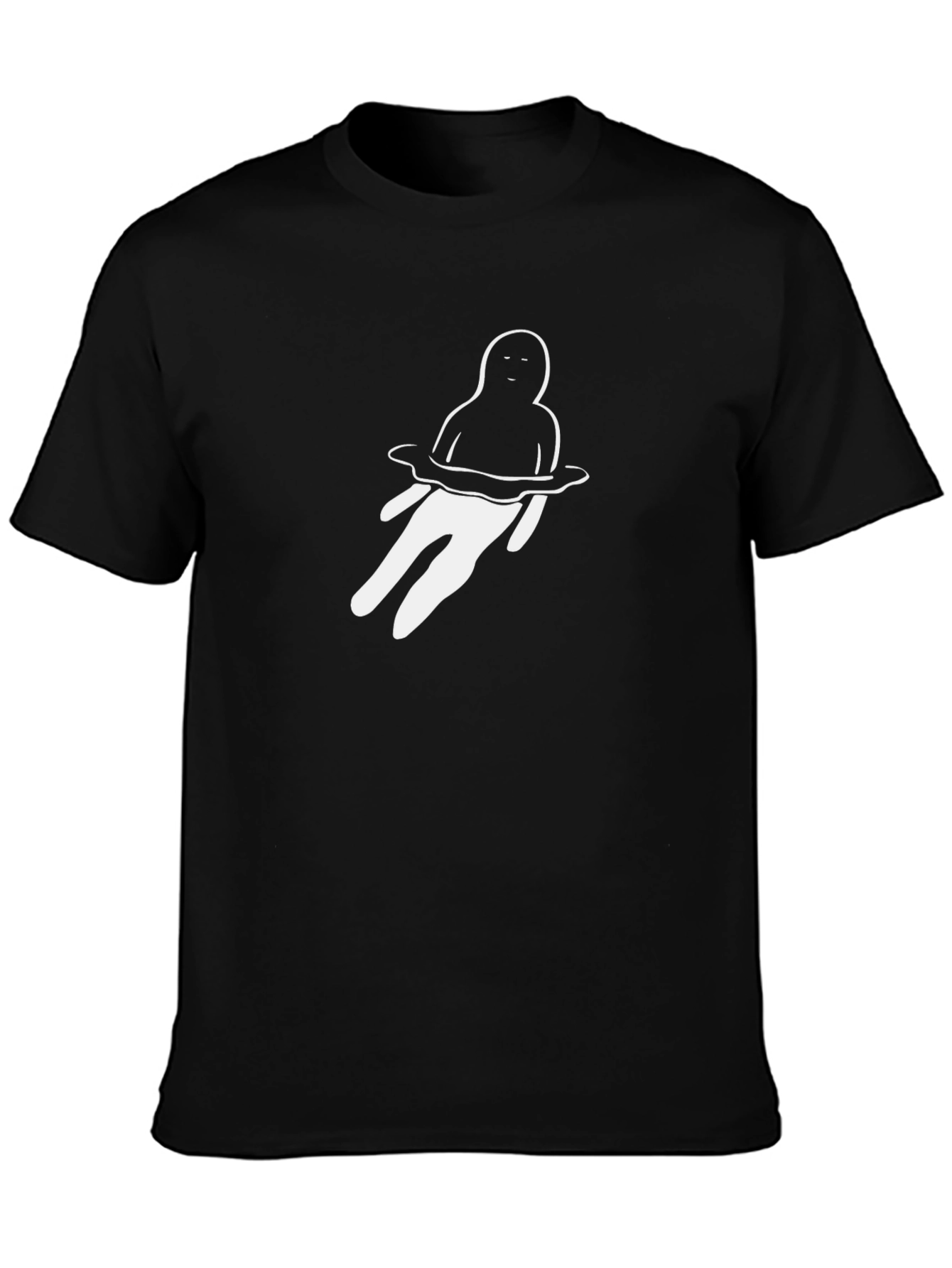 Black T-Shirt with Swimmer Graphic