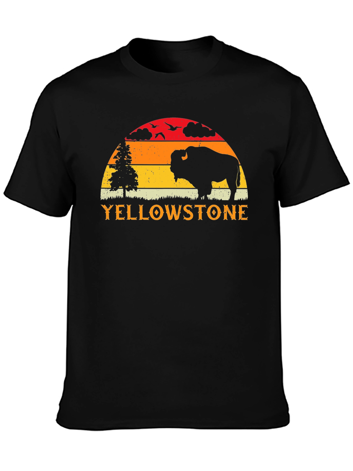 Yellowstone Bison Silhouette Graphic Tee - Black