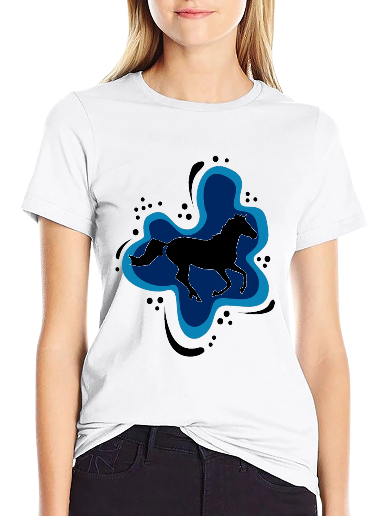 Black Horse Silhouette Graphic Tee - Unisex