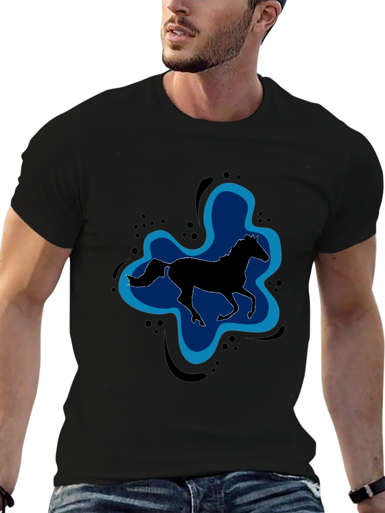 Black Horse Silhouette Graphic Tee - Unisex
