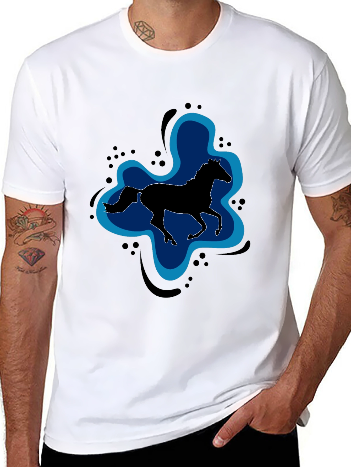 Black Horse Silhouette Graphic Tee - Unisex