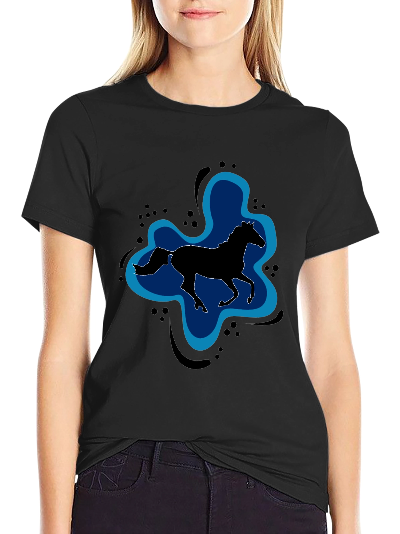 Black Horse Silhouette Graphic Tee - Unisex