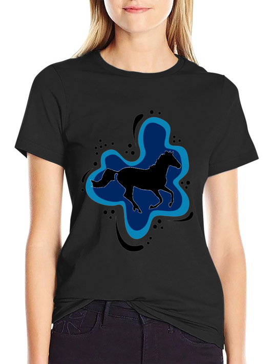 Black Horse Silhouette Graphic Tee - Unisex