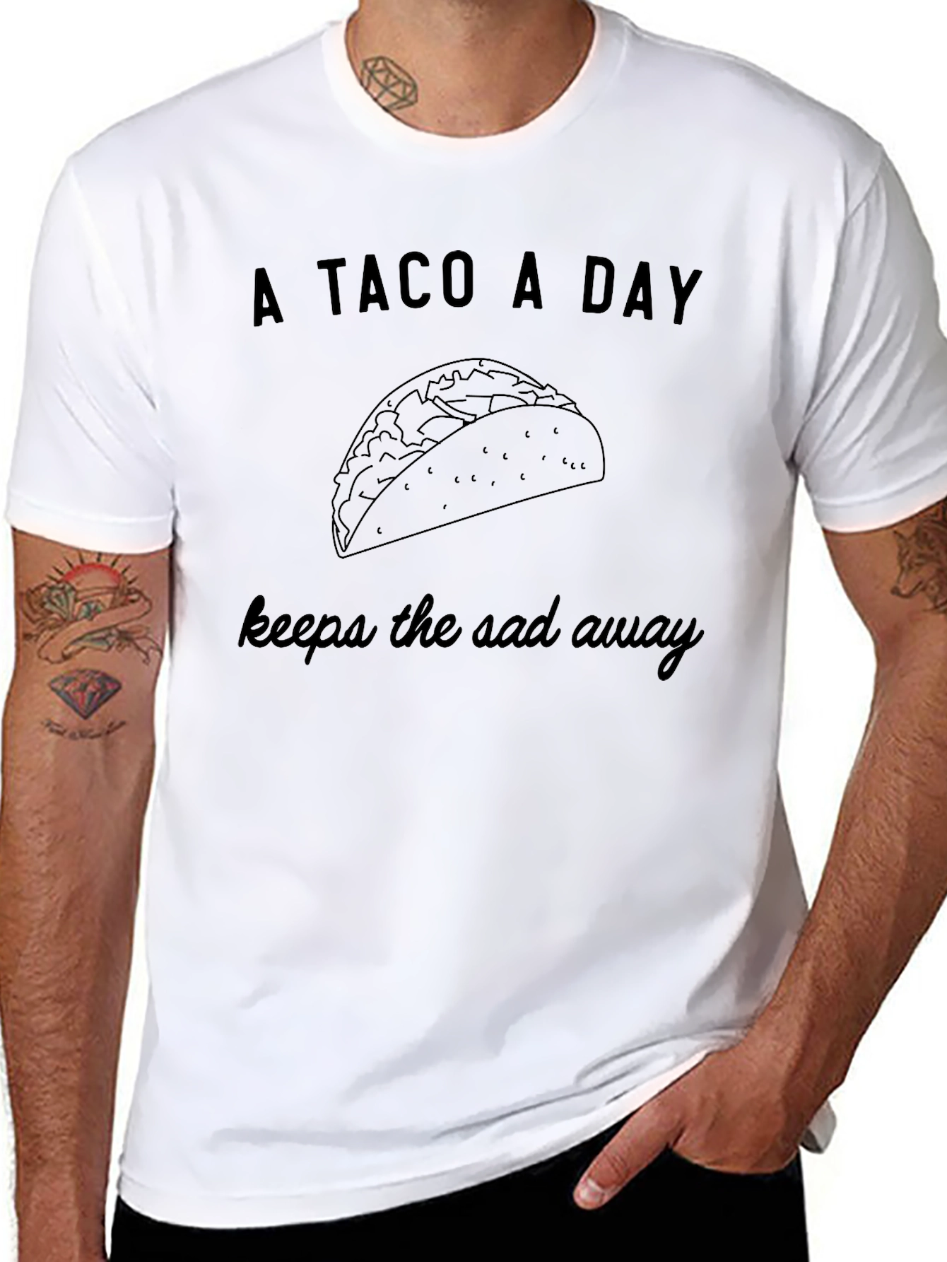A Taco A Day Graphic Tee - Foodie T-Shirt