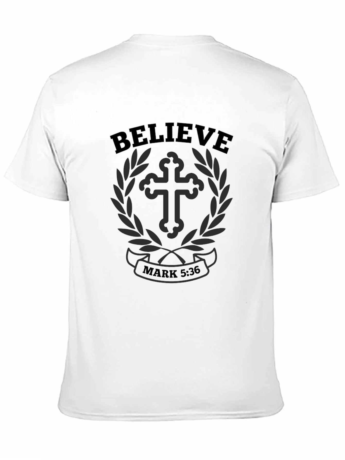 Believe Christian T-Shirt - Mark 5:36 Religious Tee