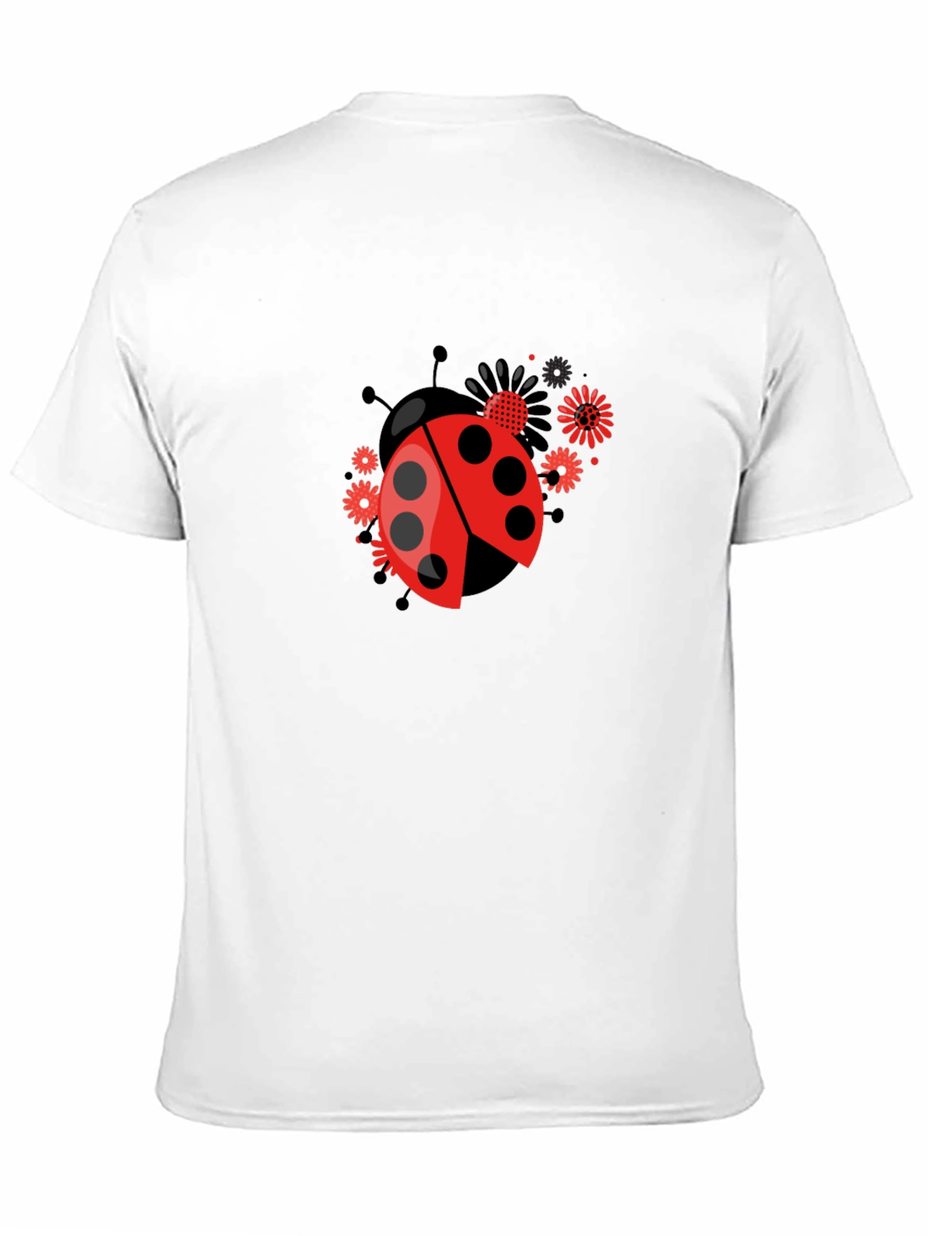 Ladybug Flower Graphic Tee - Black