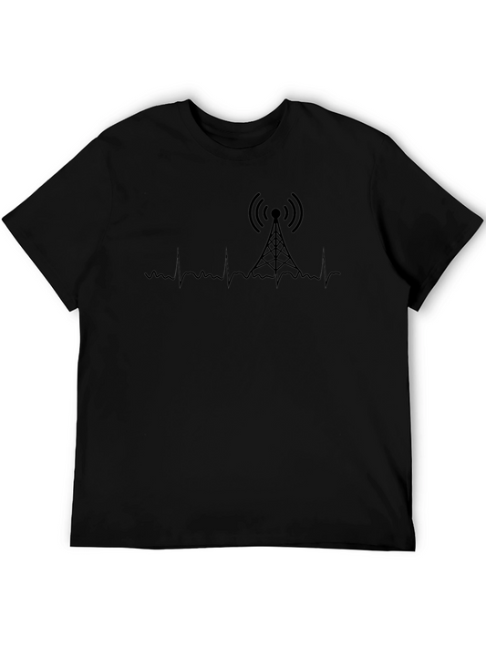 Antenna Tower Heartbeat T-Shirt - Stylish Graphic Tee