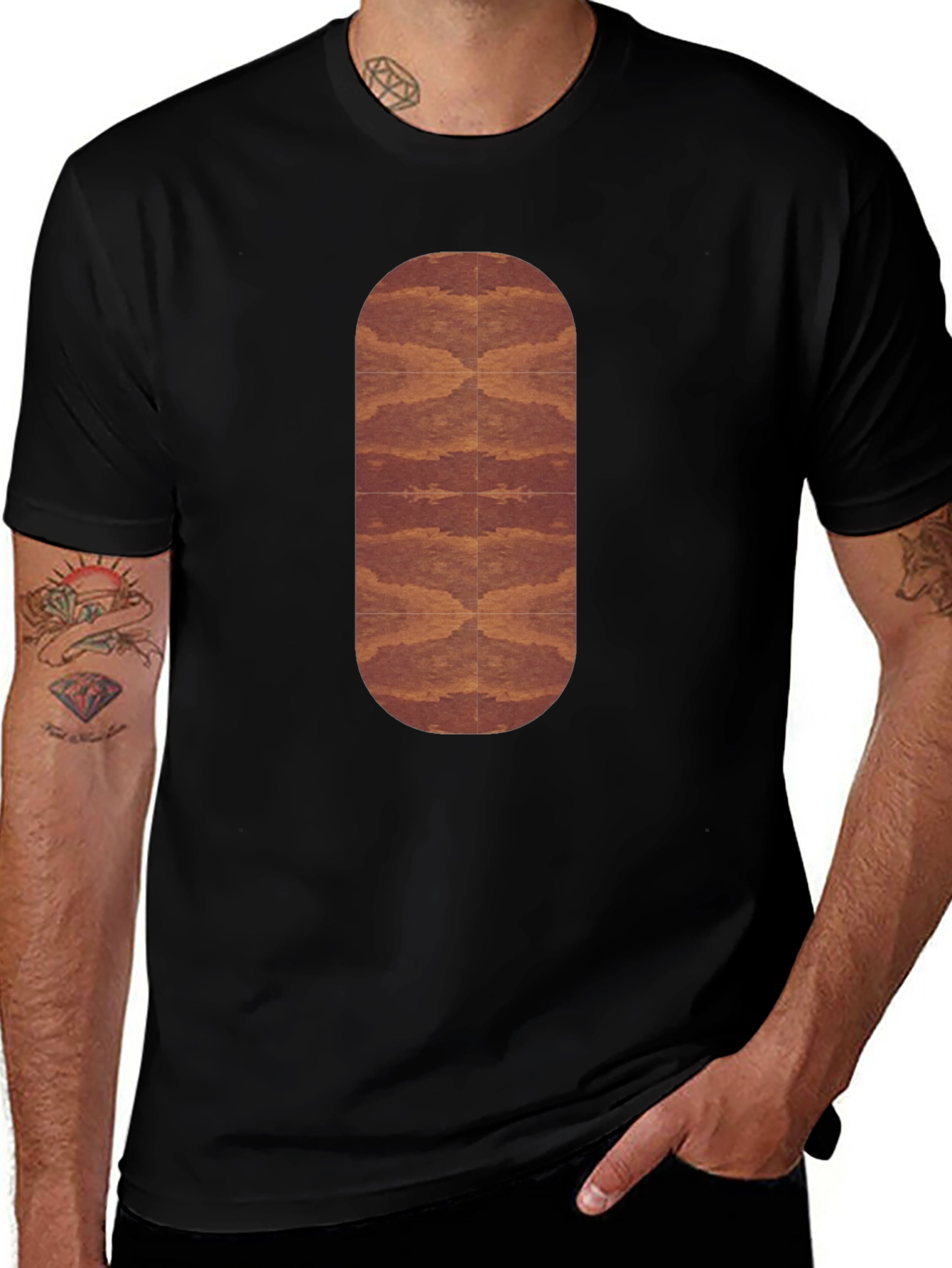 Stylish Black Graphic Tee - Abstract Design