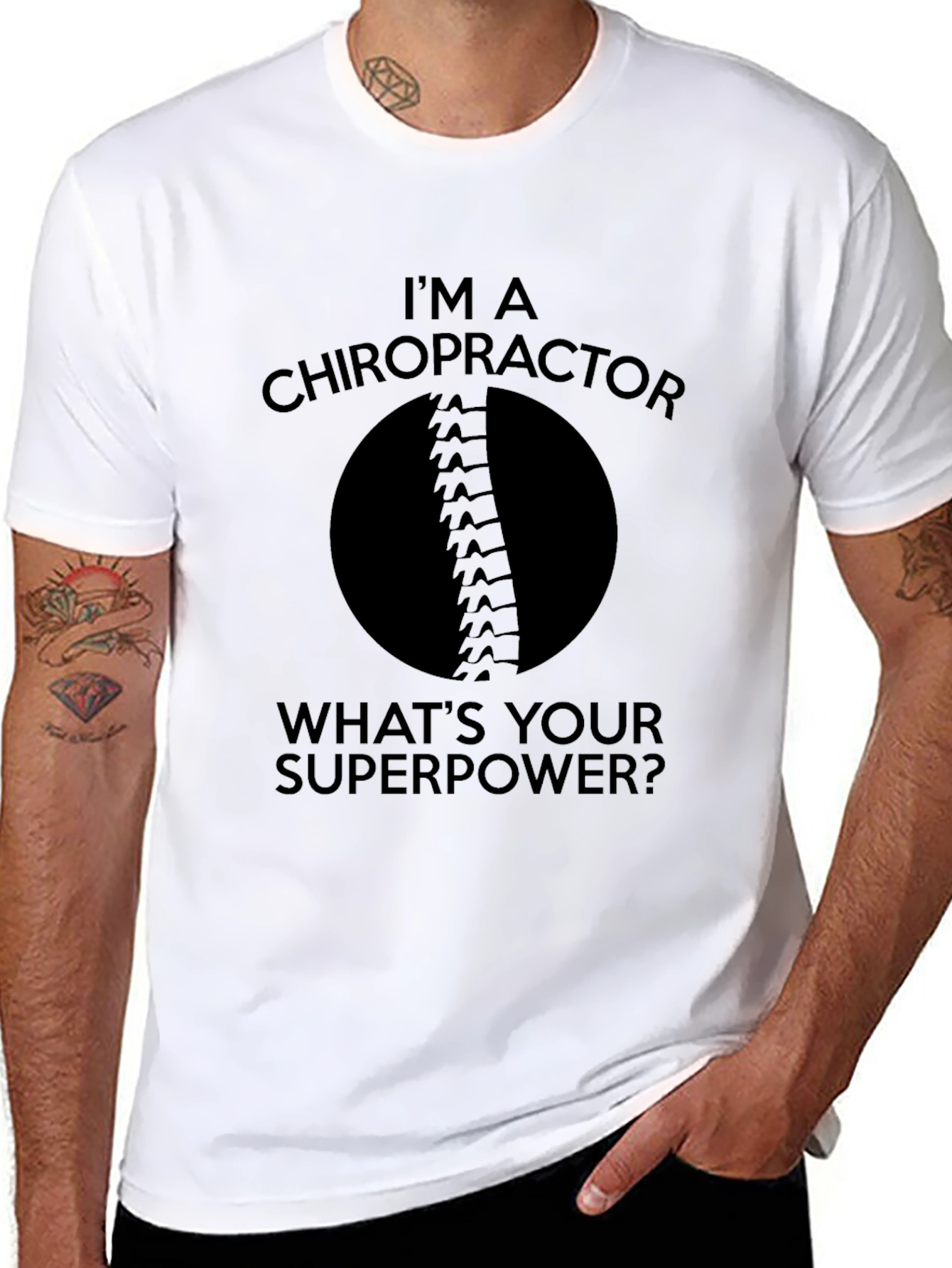 Chiropractor Superpower Black T-Shirt