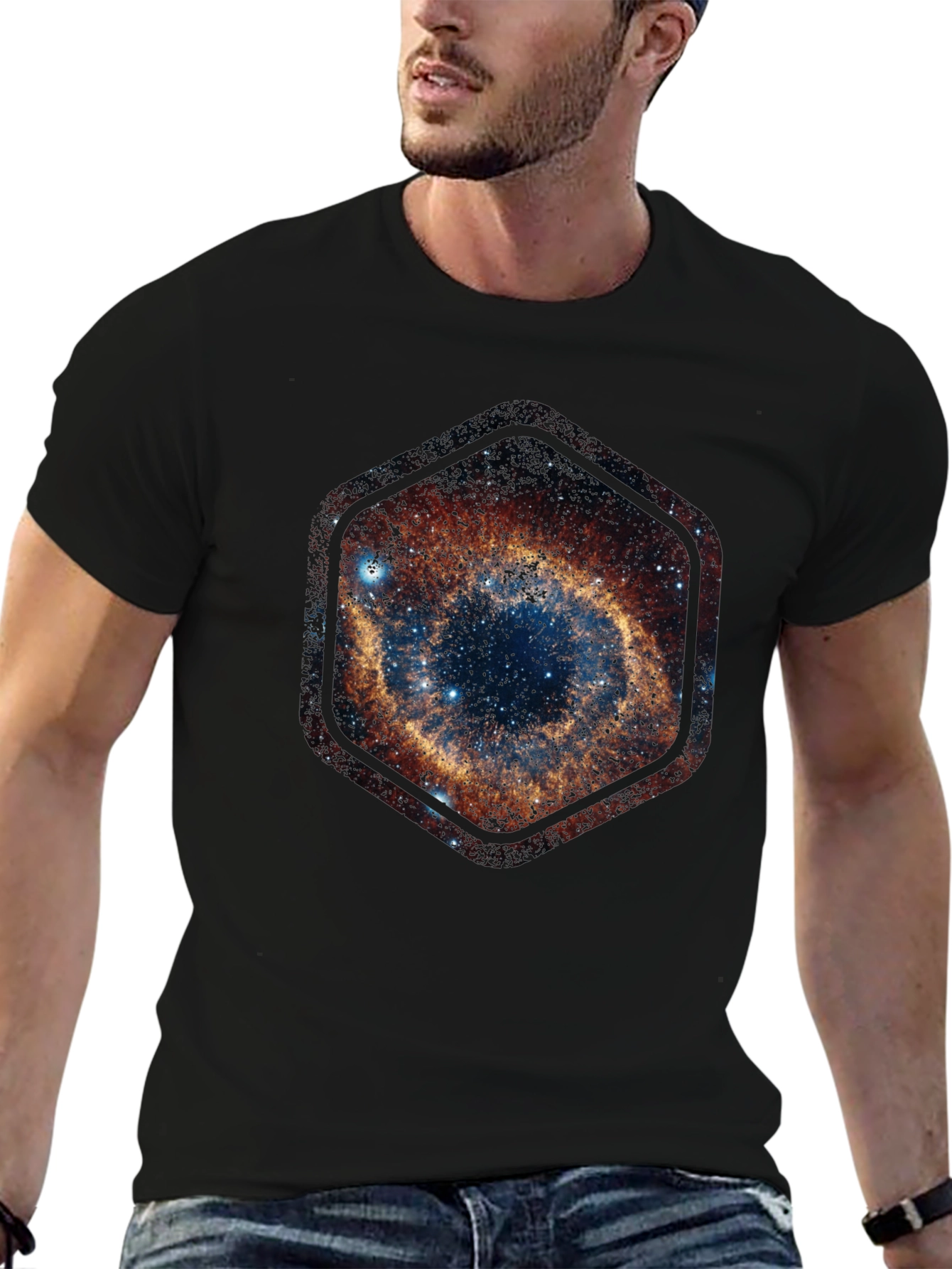 Nebula Galaxy Hexagon T-Shirt - Space Design