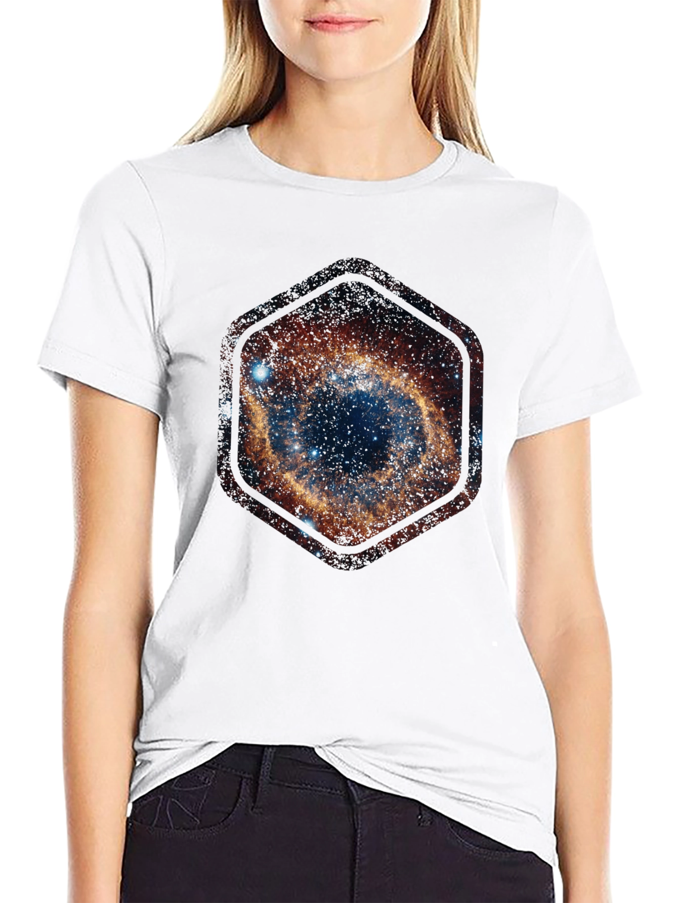 Nebula Galaxy Hexagon T-Shirt - Space Design