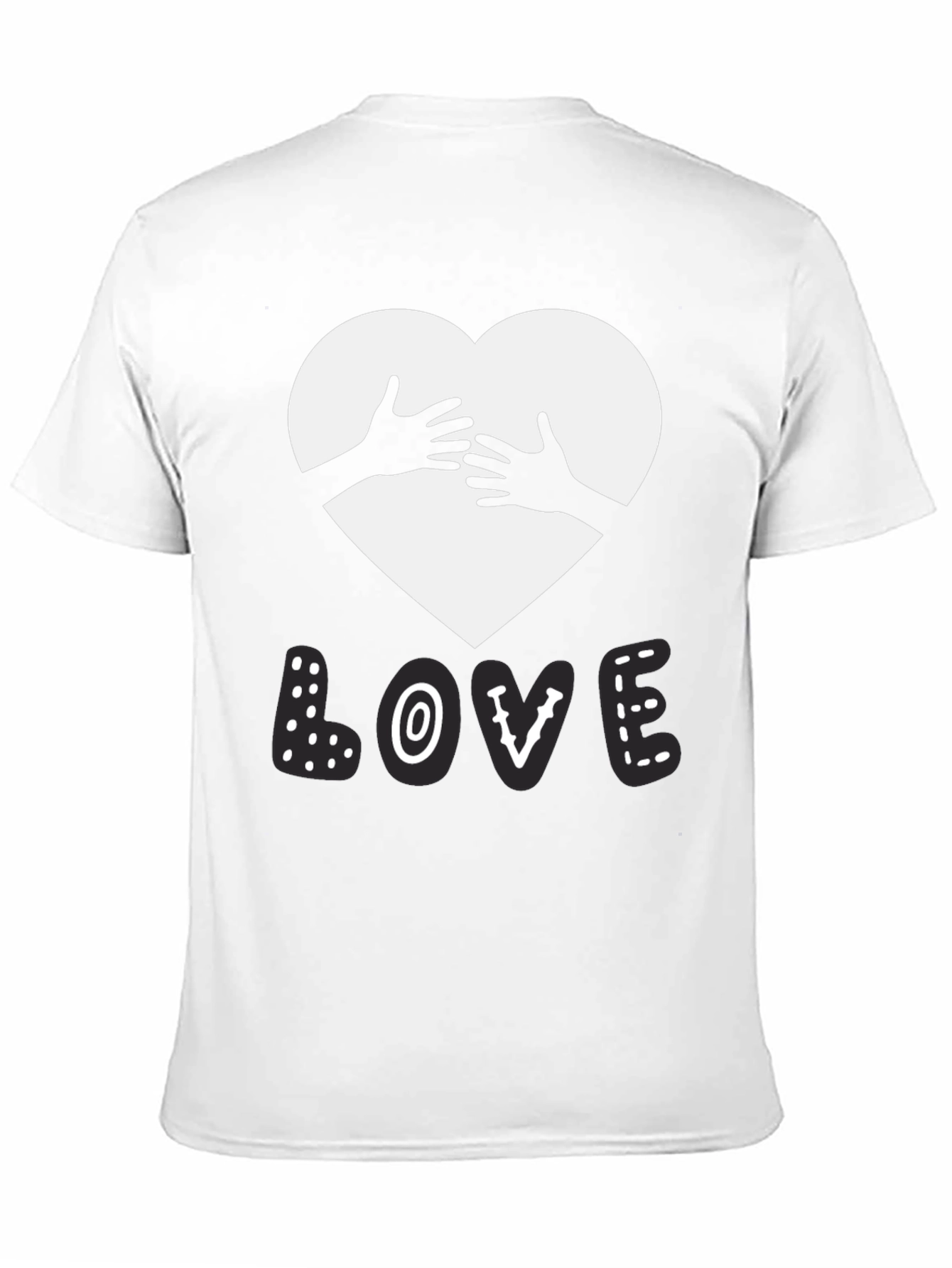 Love Heart Hands Graphic Black T-Shirt