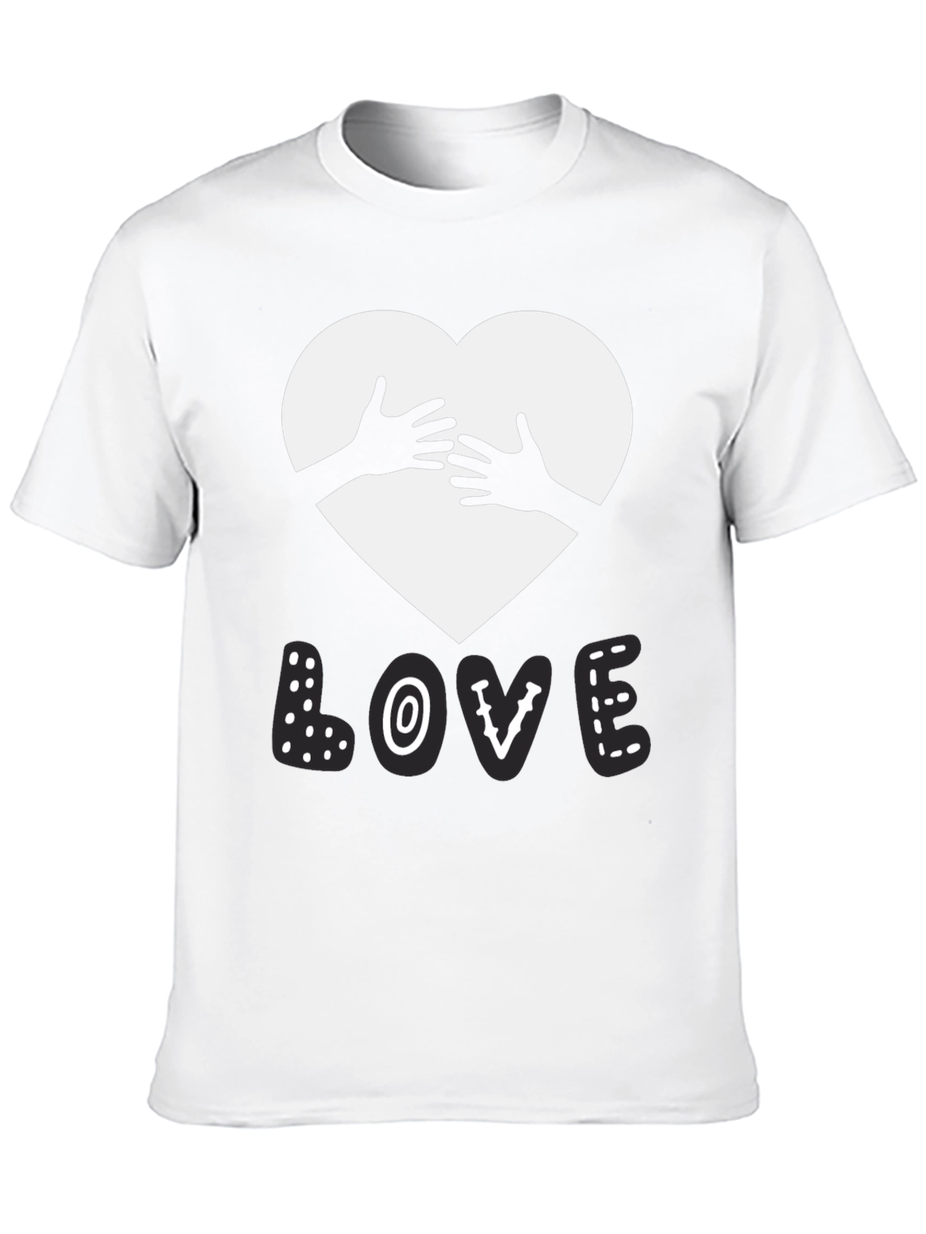 Love Heart Hands Graphic Black T-Shirt