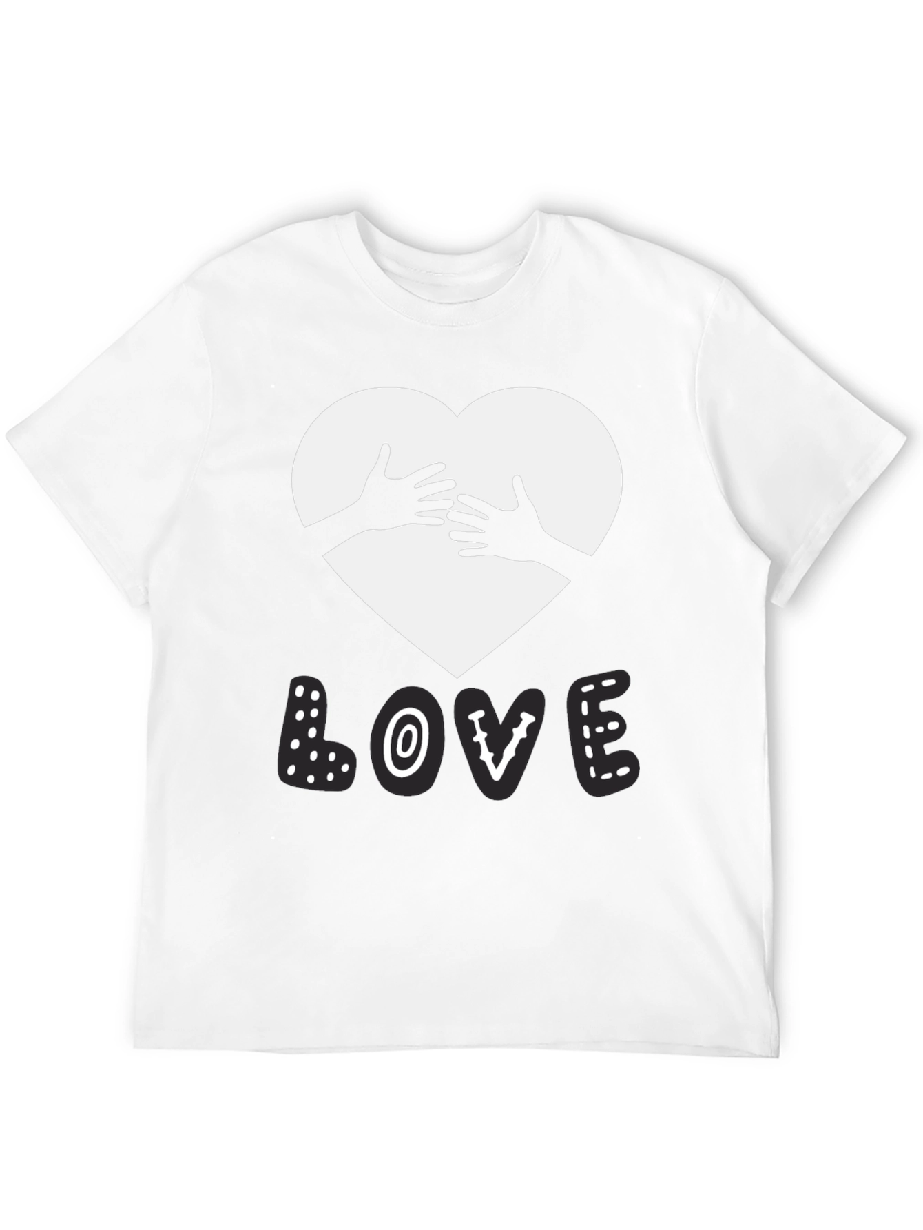 Love Heart Hands Graphic Black T-Shirt