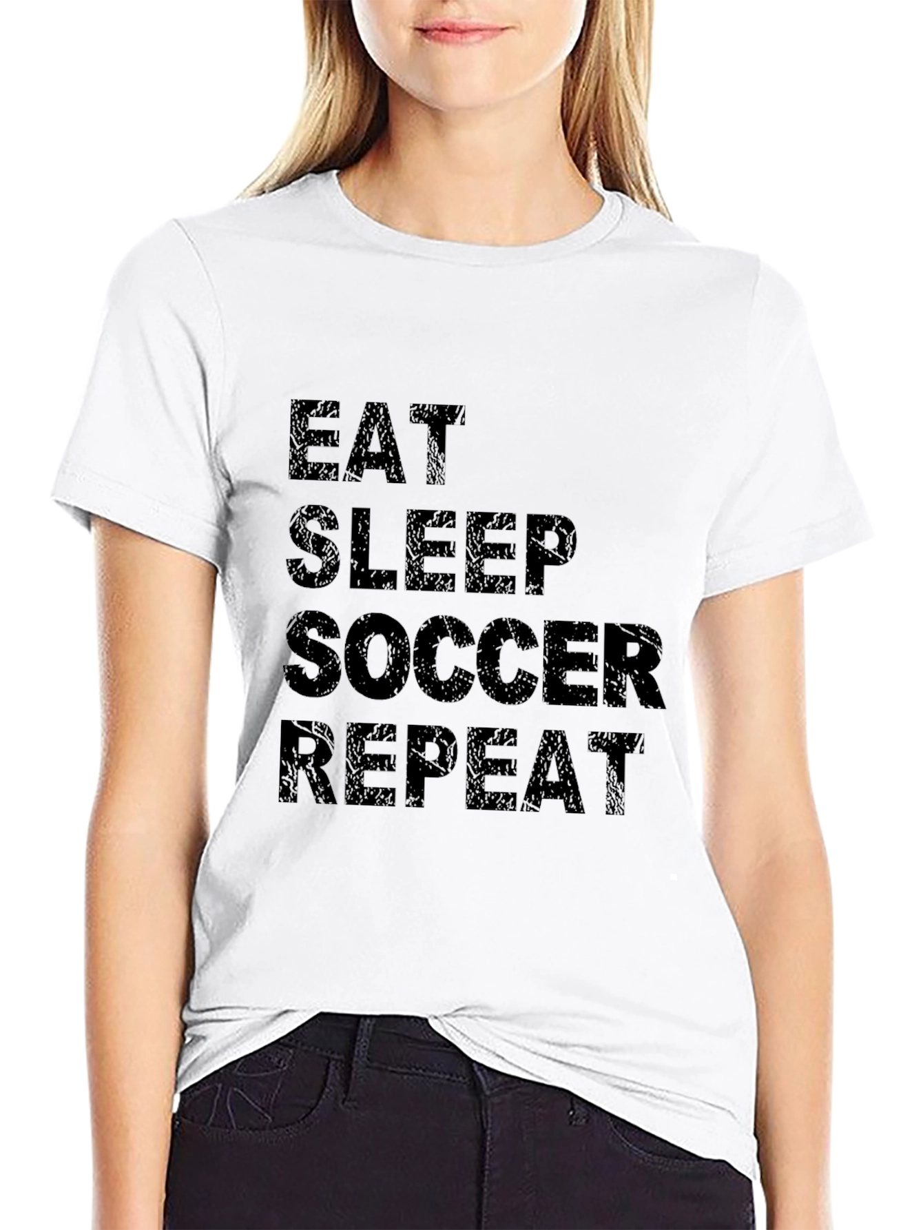 Eat Sleep Soccer Repeat Black T-Shirt