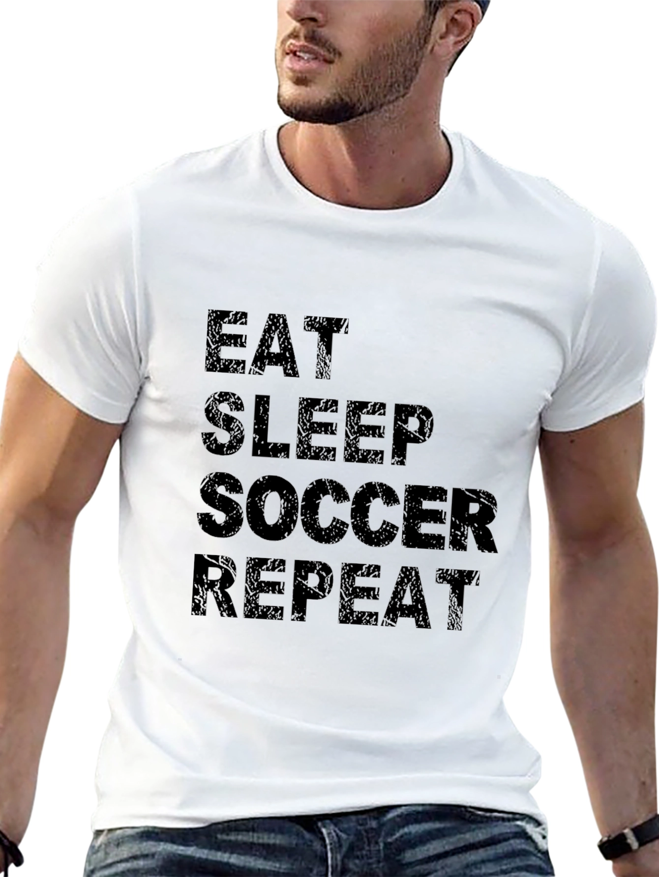 Eat Sleep Soccer Repeat Black T-Shirt