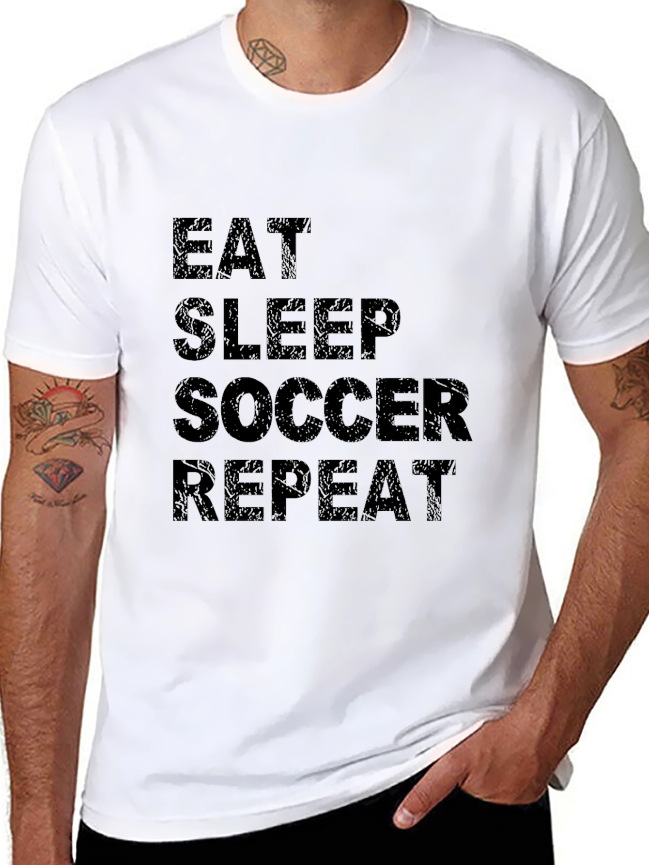 Eat Sleep Soccer Repeat Black T-Shirt
